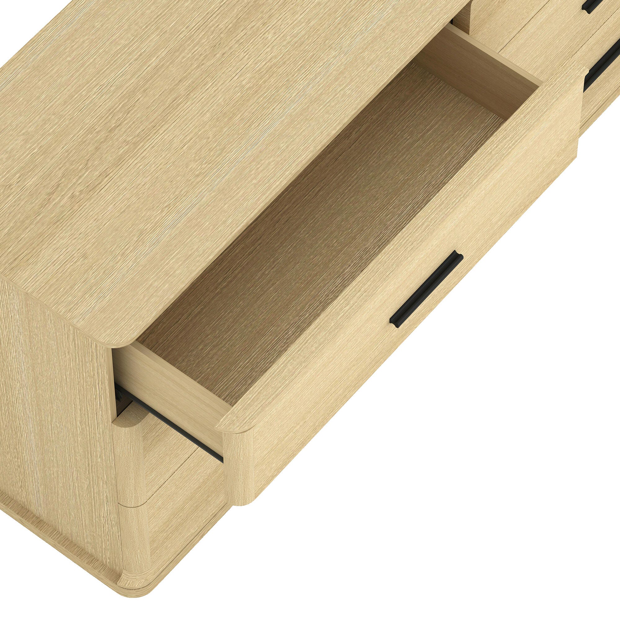 Manhattan Comfort Clifford 6 Drawer Double Dresser, Natural Oak/Black, large