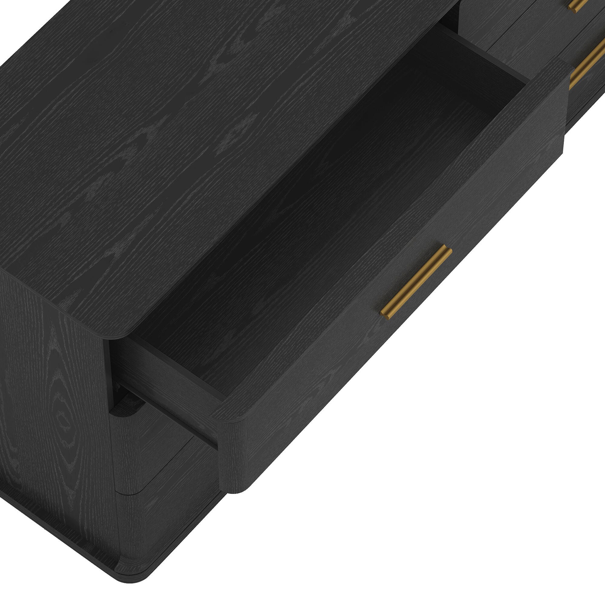 Manhattan Comfort Clifford 6 Drawer Double Dresser, Black/Gold, large