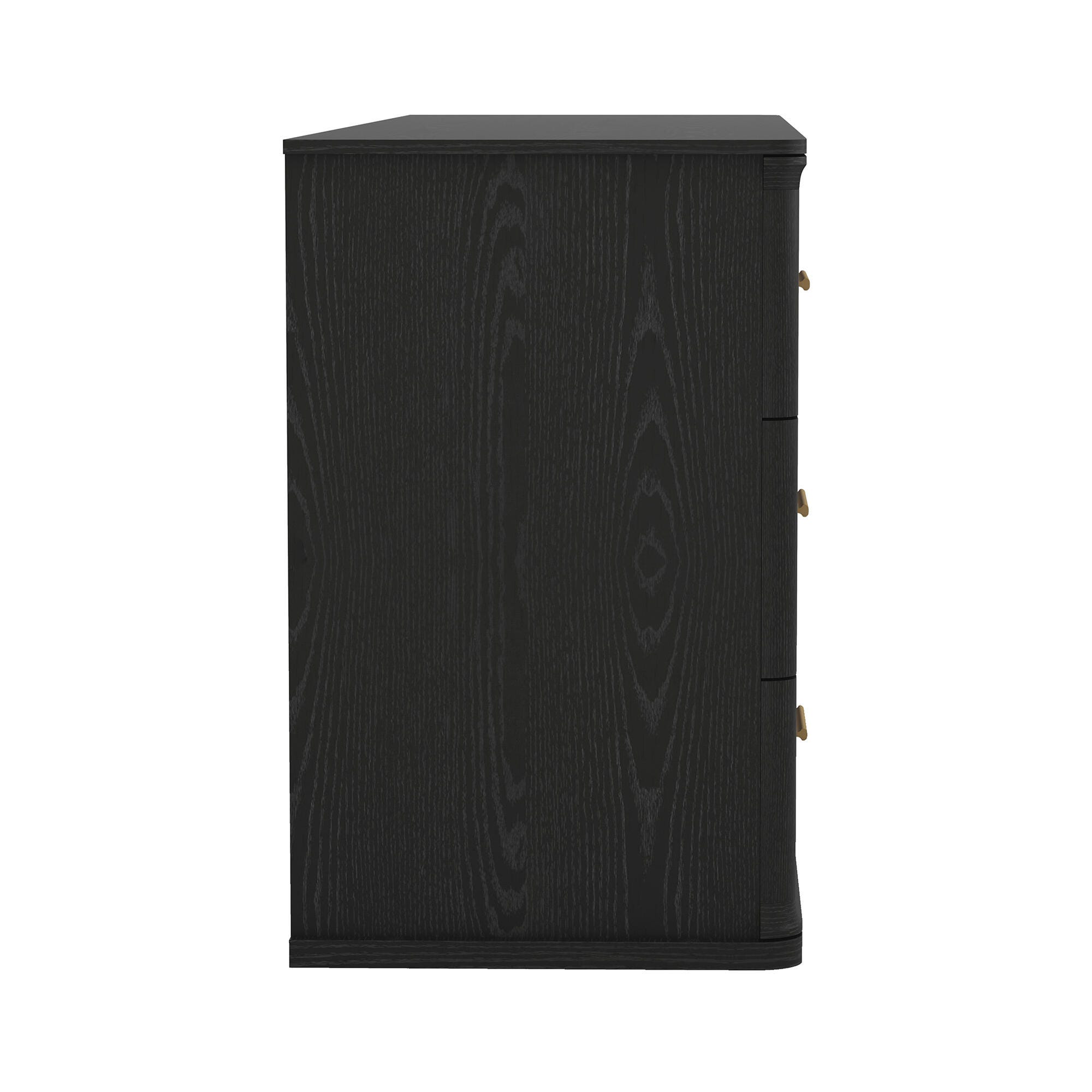 Manhattan Comfort Clifford 6 Drawer Double Dresser, Black/Gold, large
