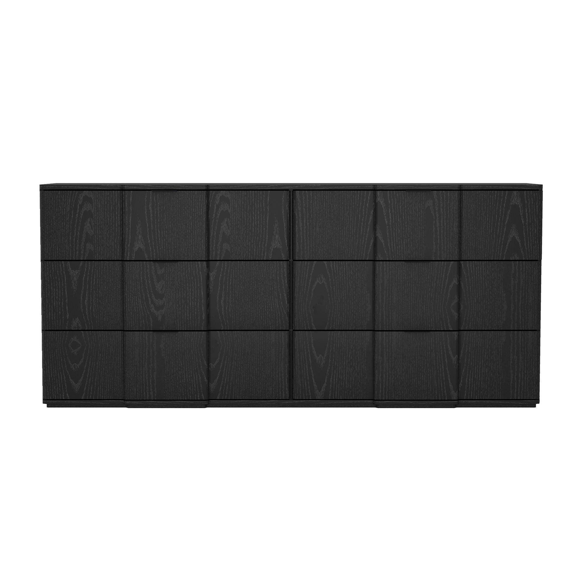 Manhattan Comfort Clive 6 Drawer Double Dresser, Black, large