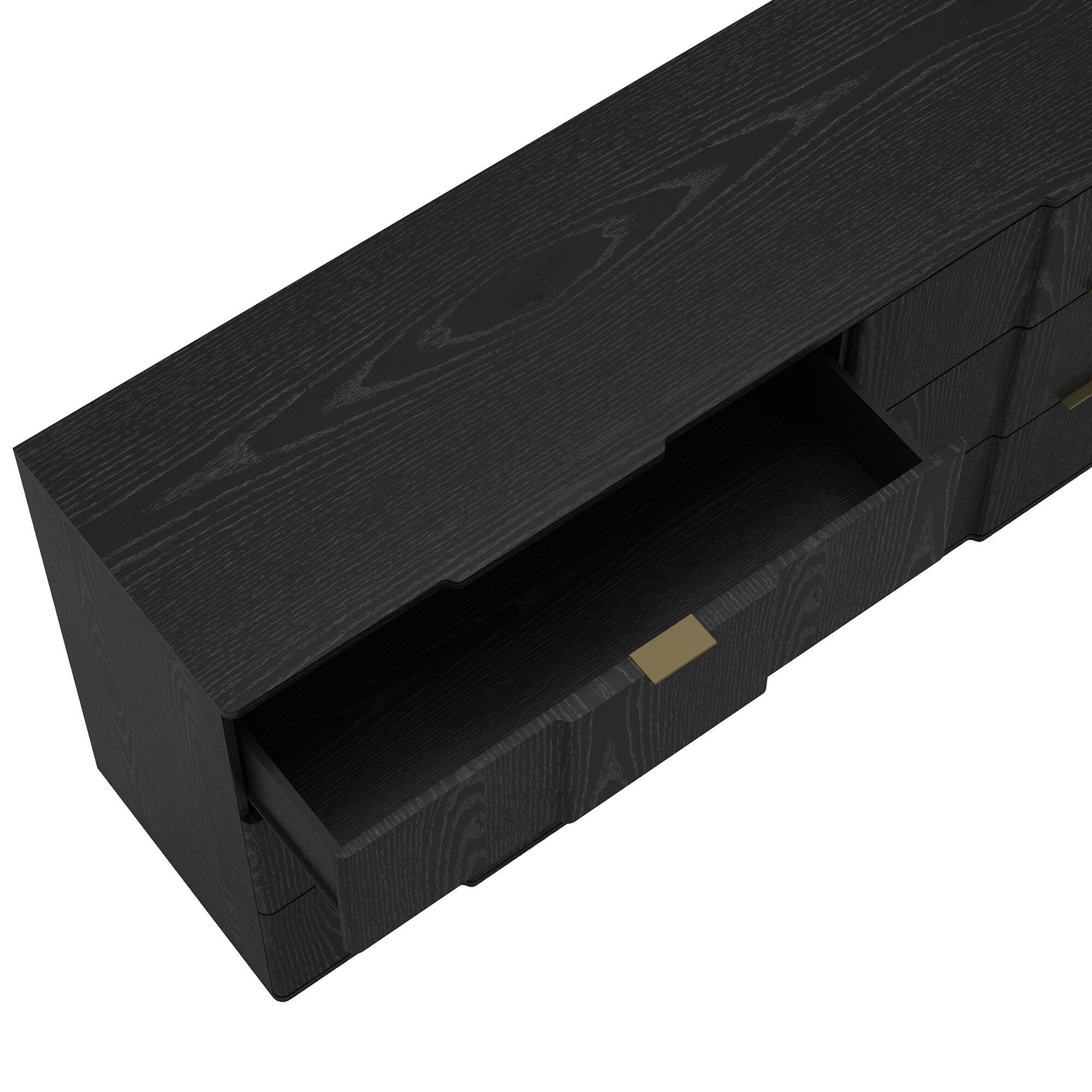 Manhattan Comfort Clive 6 Drawer Double Dresser, Black/Gold, large