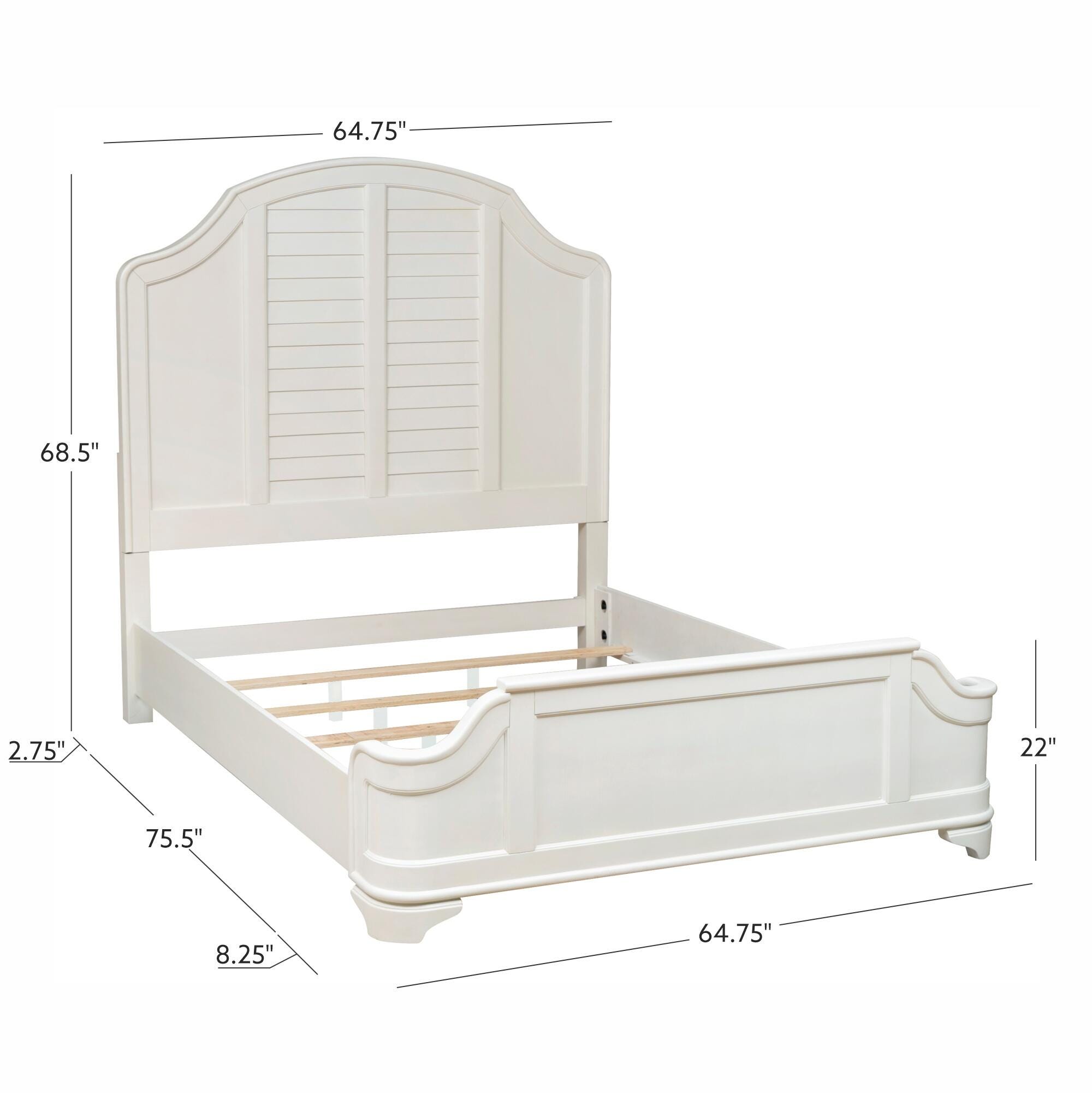 Linon Nori Queen Panel Bed, White, large