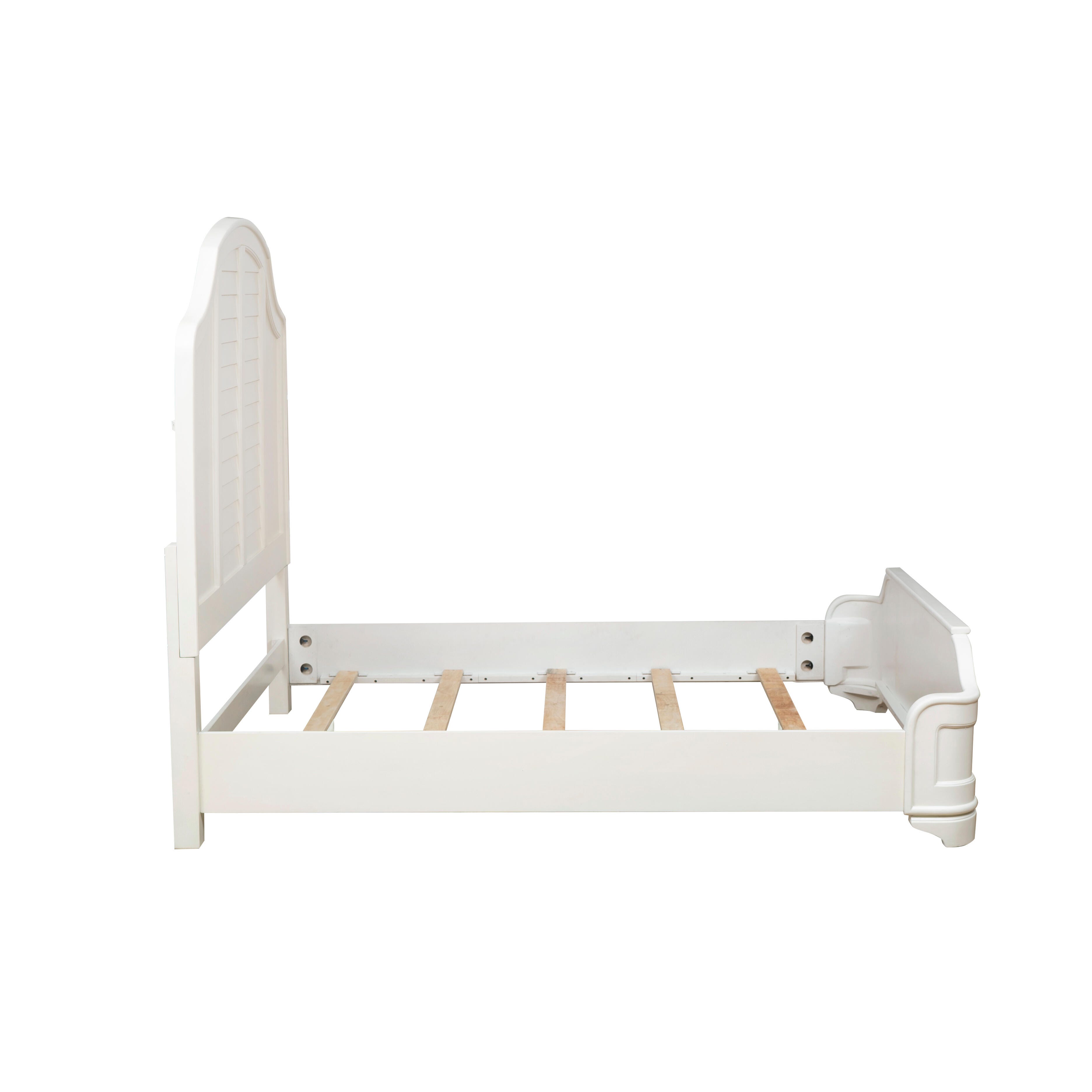 Linon Nori Queen Panel Bed, White, large
