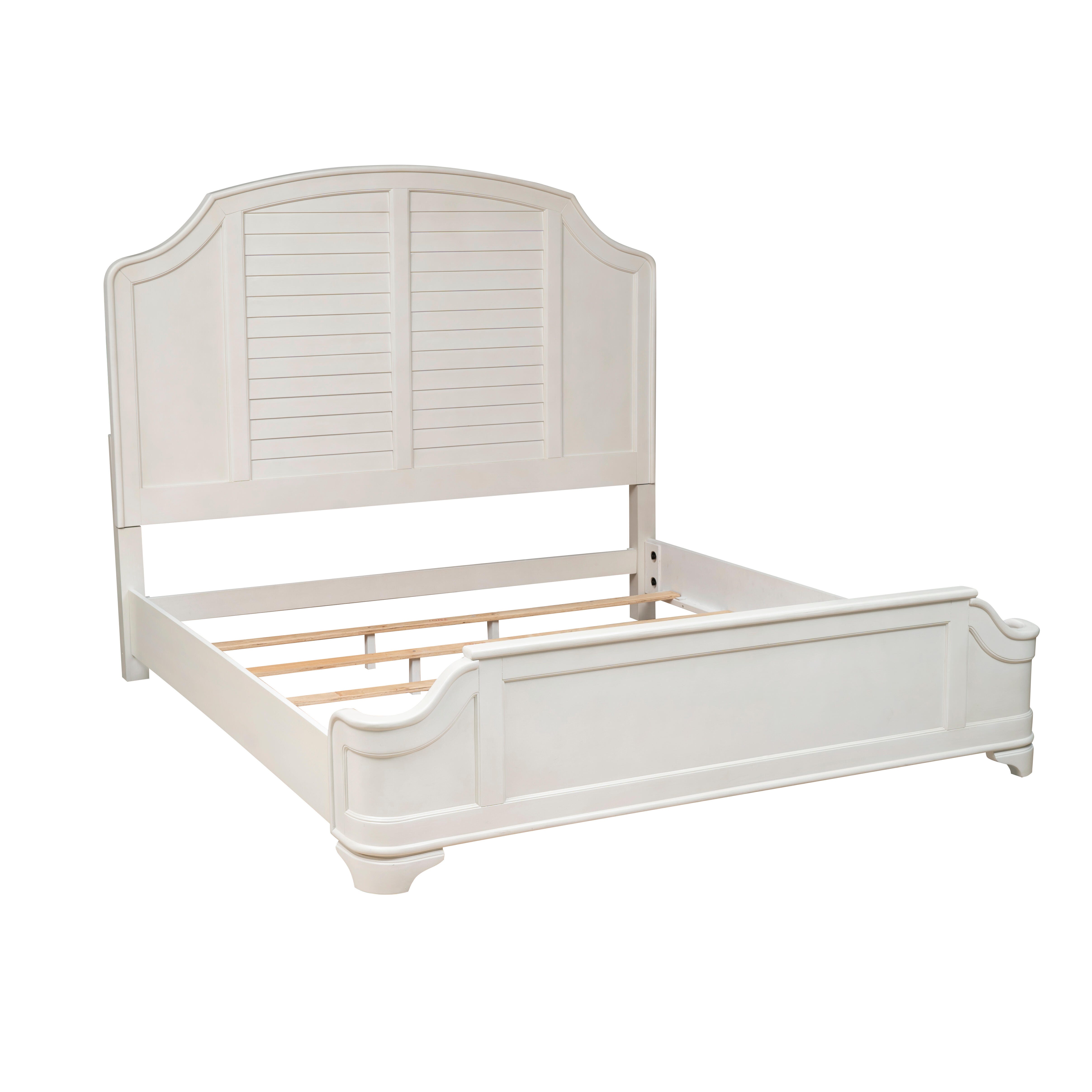 Linon Nori King Panel Bed, White, large