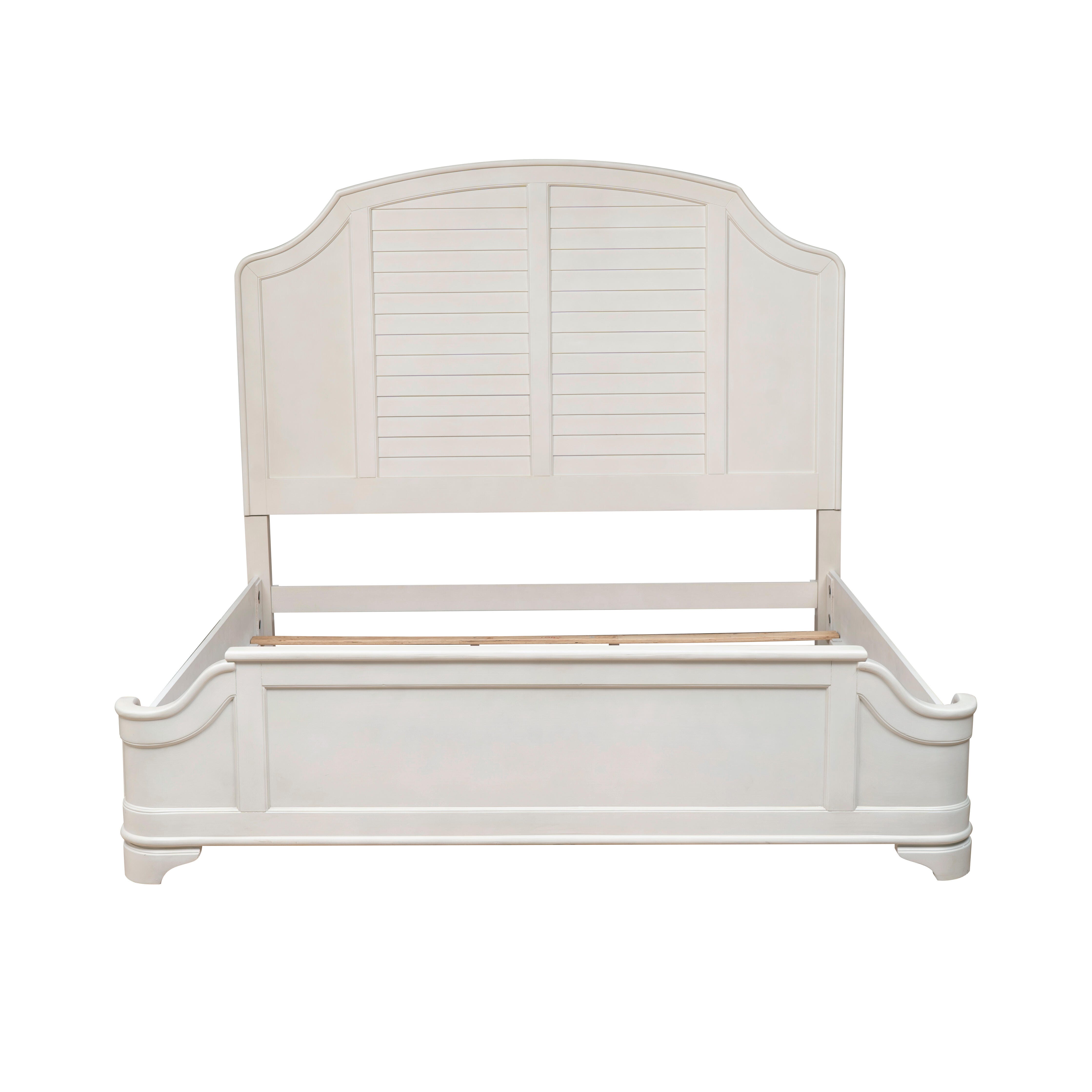 Linon Nori King Panel Bed, White, large