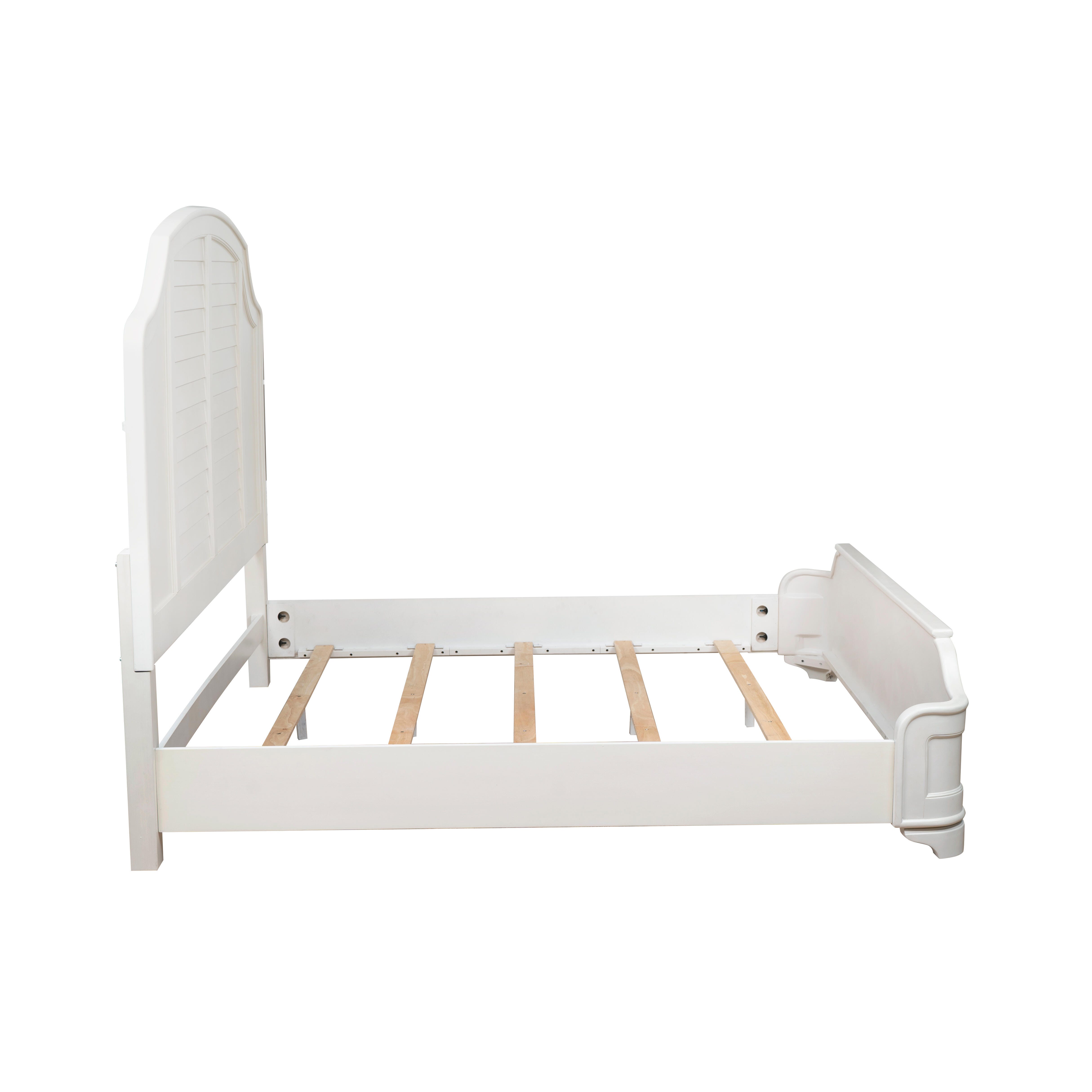 Linon Nori King Panel Bed, White, large