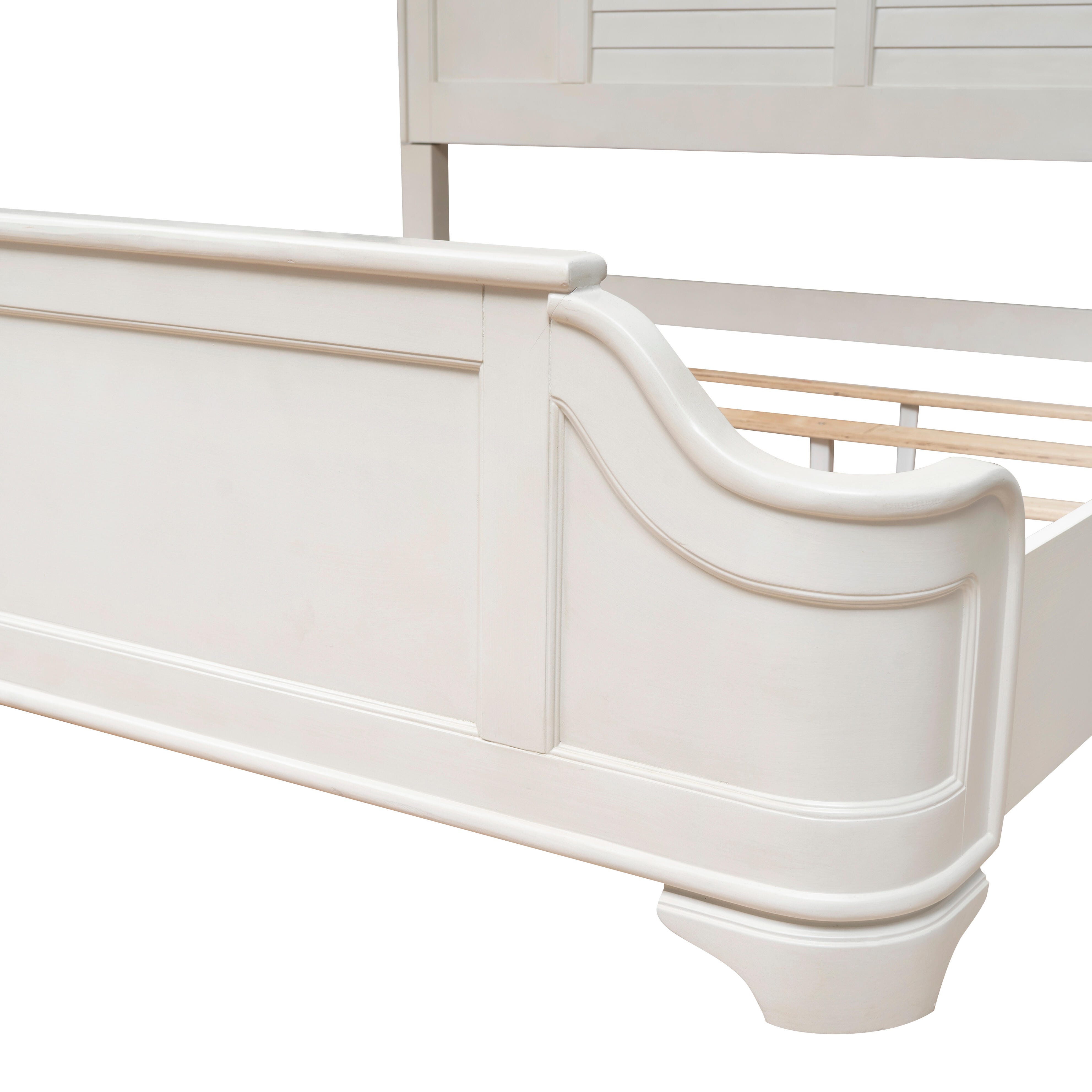 Linon Nori King Panel Bed, White, large