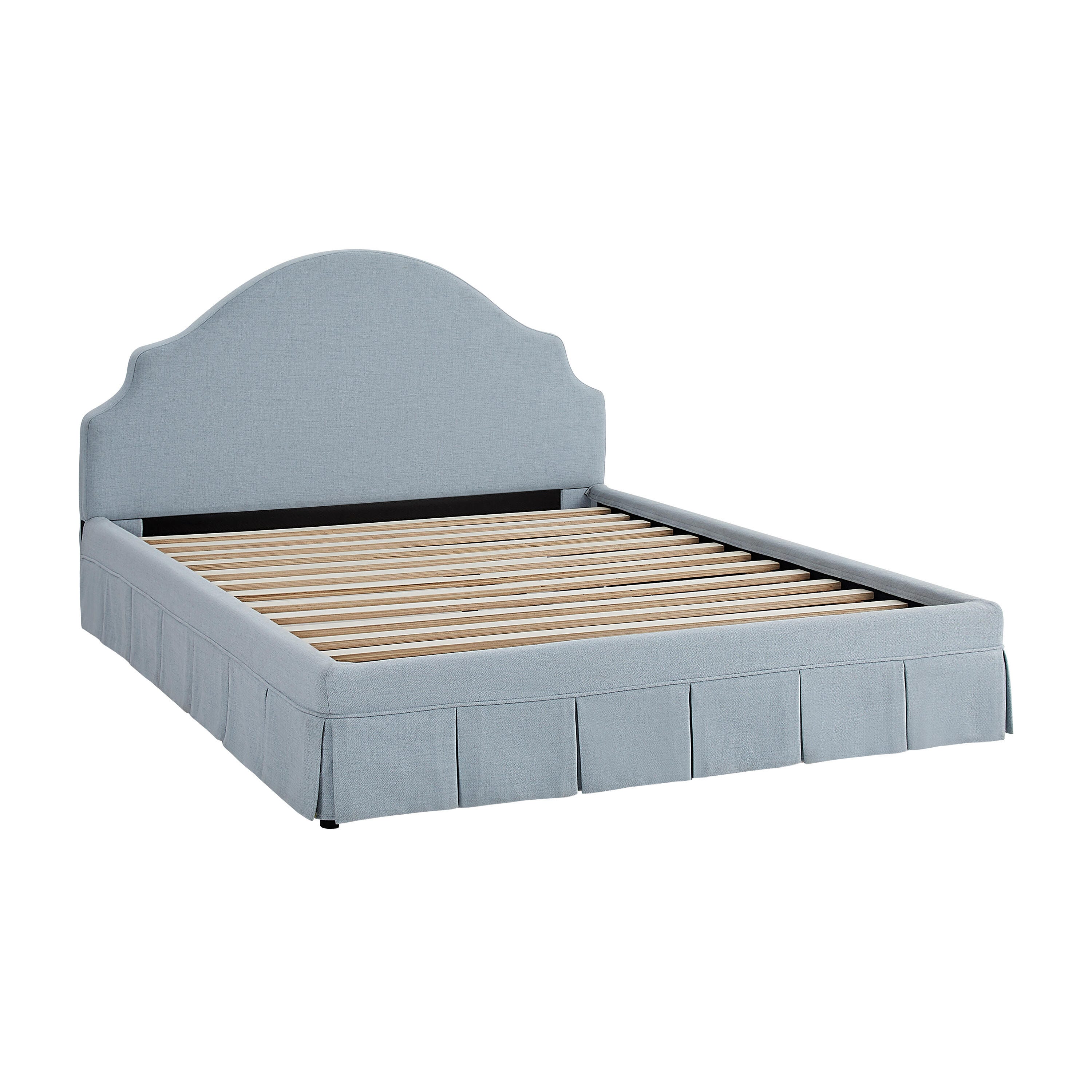 Studio Living Caroline Queen Upholstered Bed, Blue, large