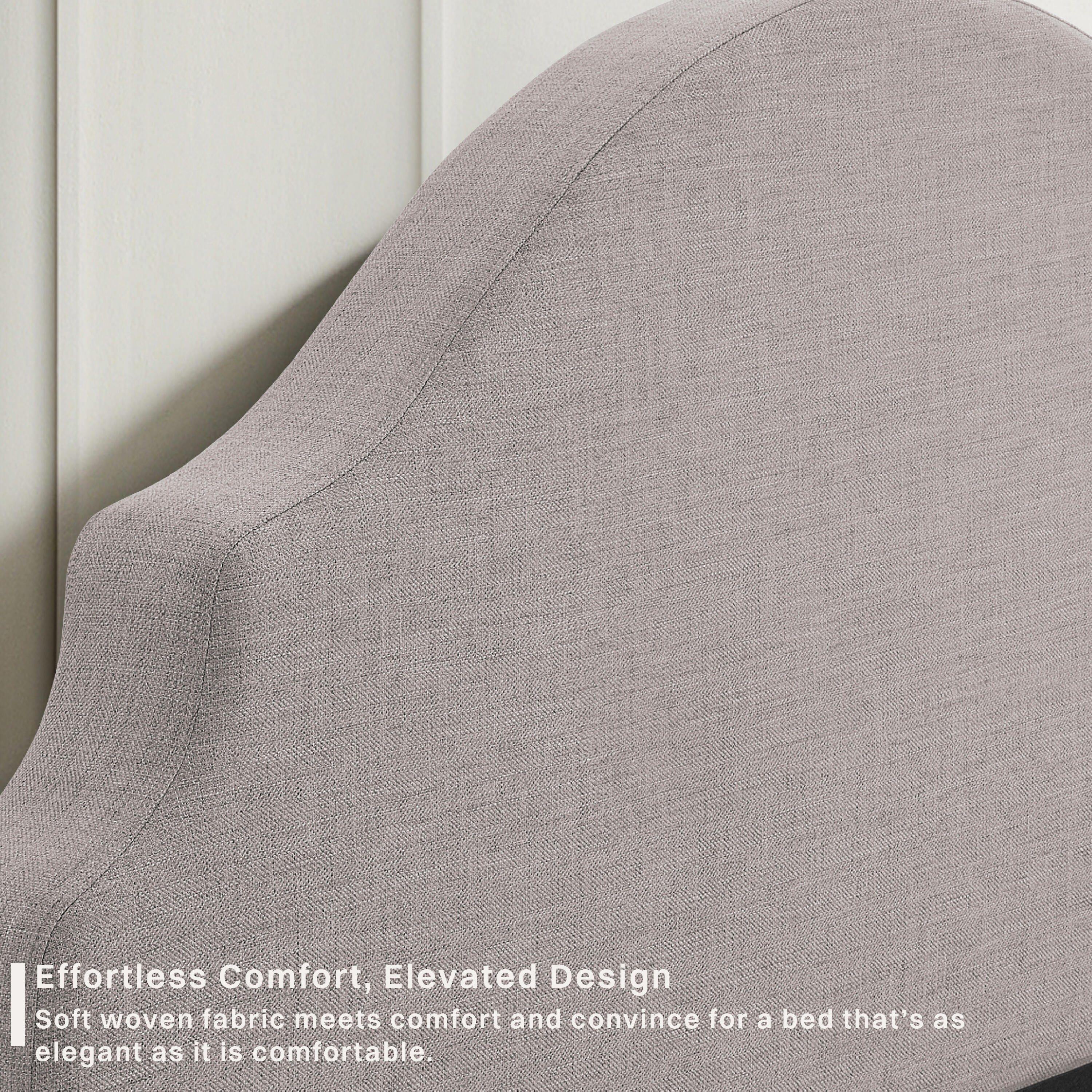 Studio Living Caroline Queen Upholstered Bed, Gray, large
