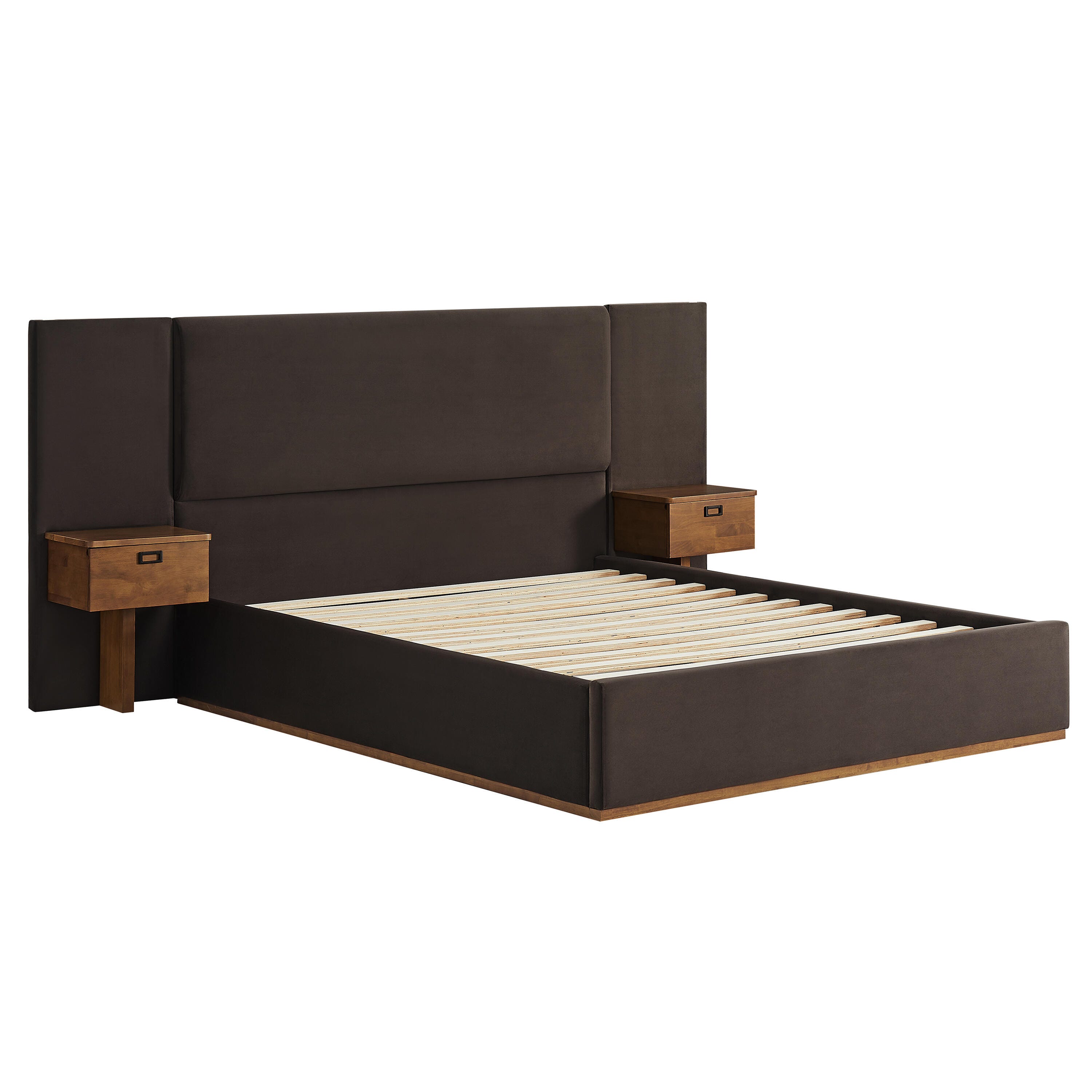 Studio Living Dahlia King Upholstered Bed, Brown, large