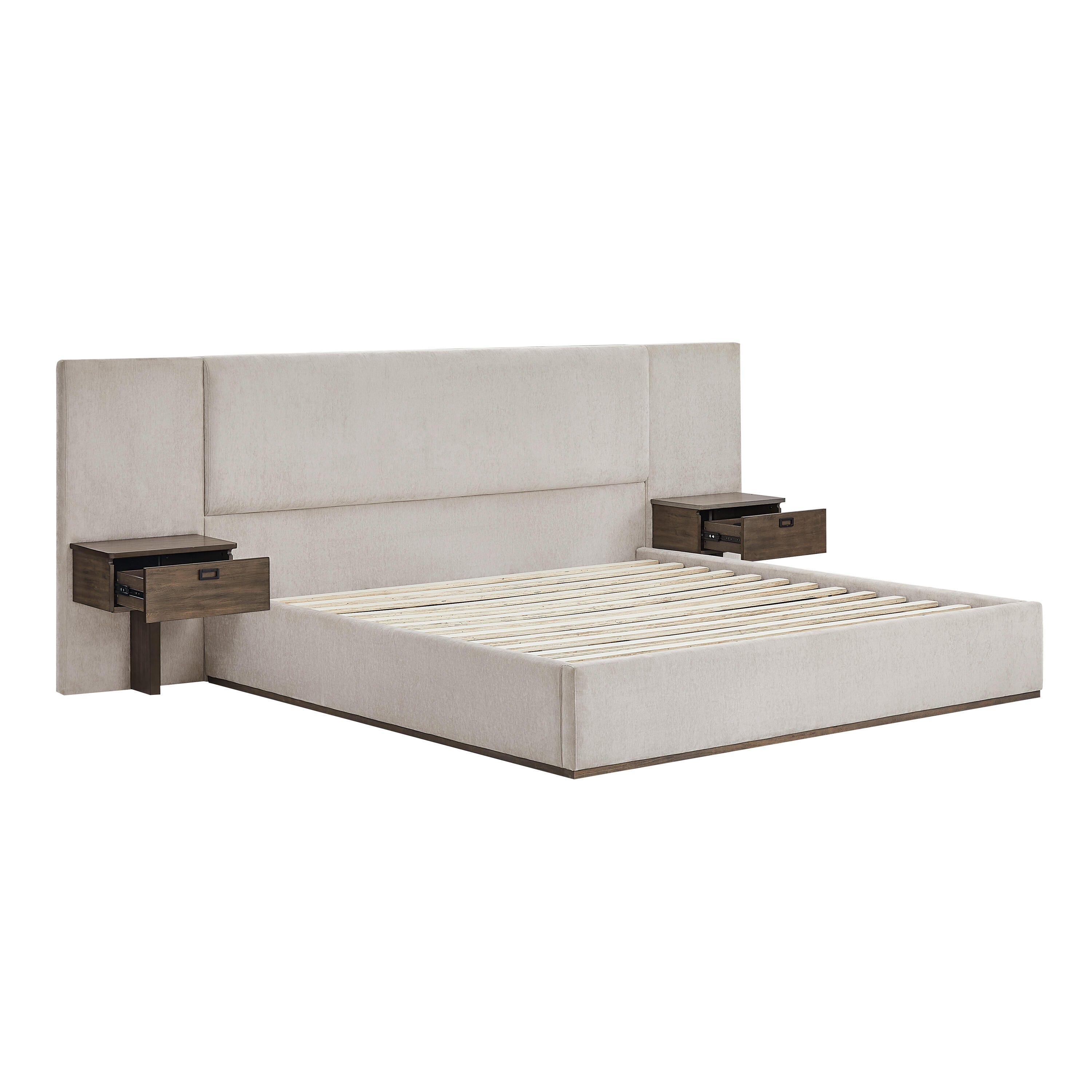 Studio Living Dahlia King Upholstered Bed, Light Gray, large