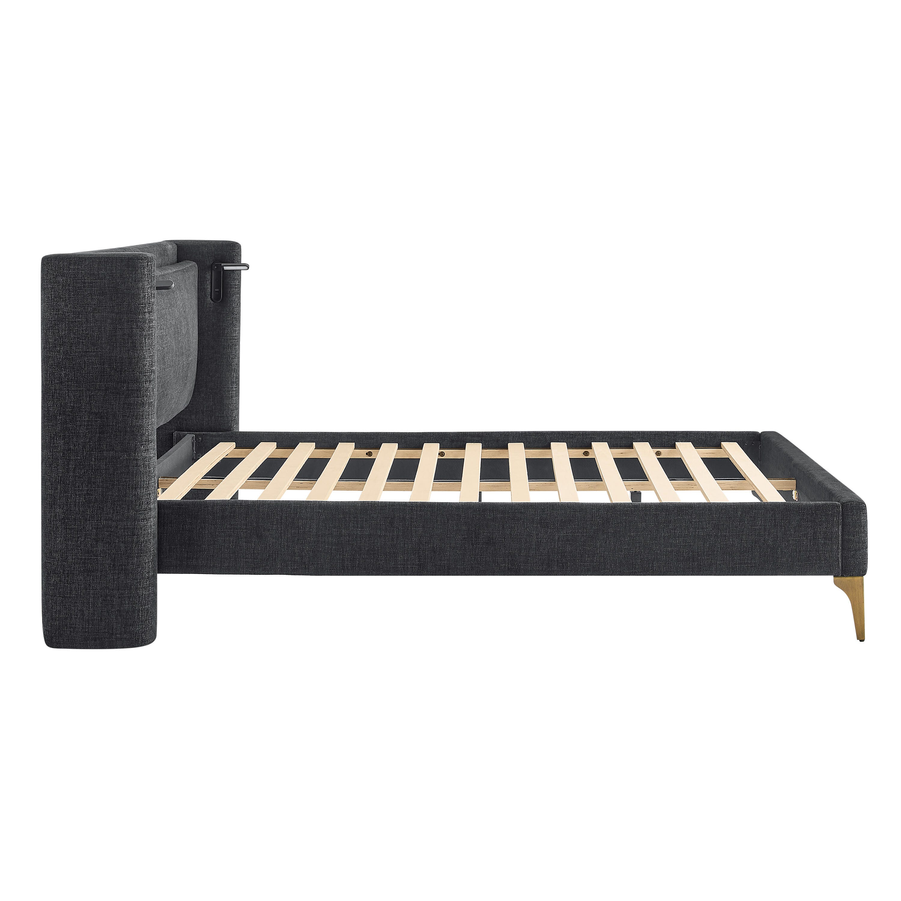 Studio Living Sawyer King Upholstered Bed, Black, large