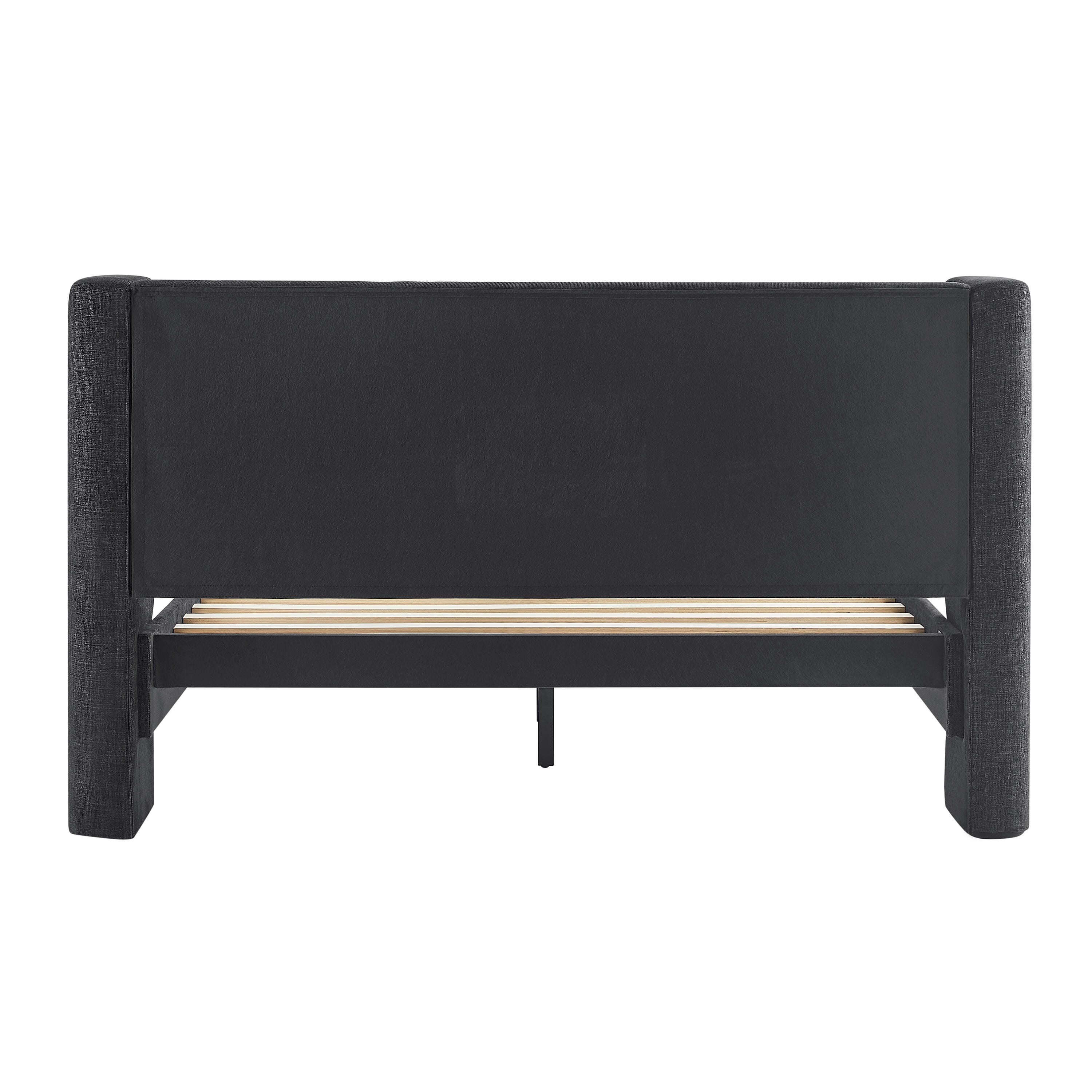Studio Living Sawyer Queen Upholstered Bed, Black, large