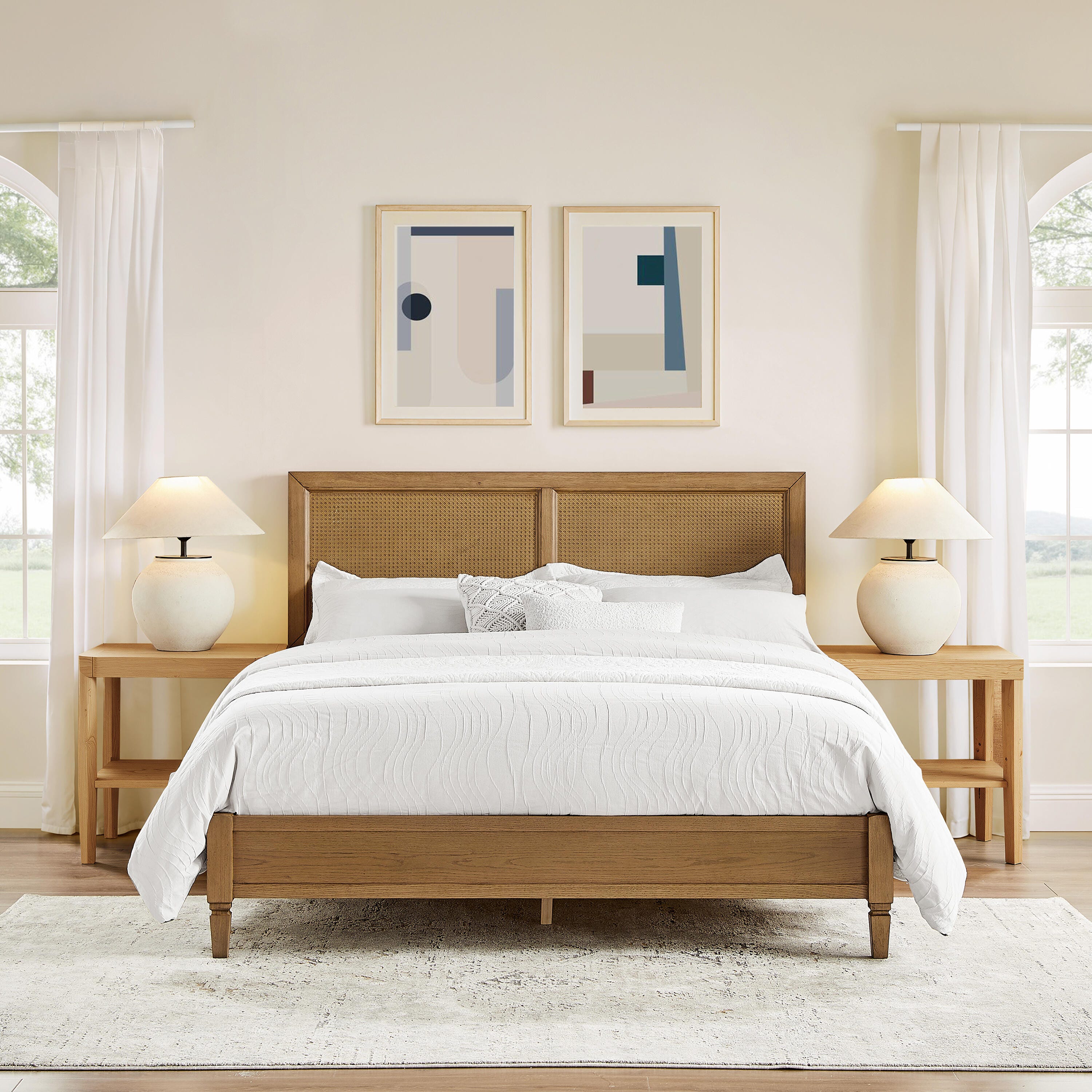Crosley Furniture Katia King Bed, Driftwood, large