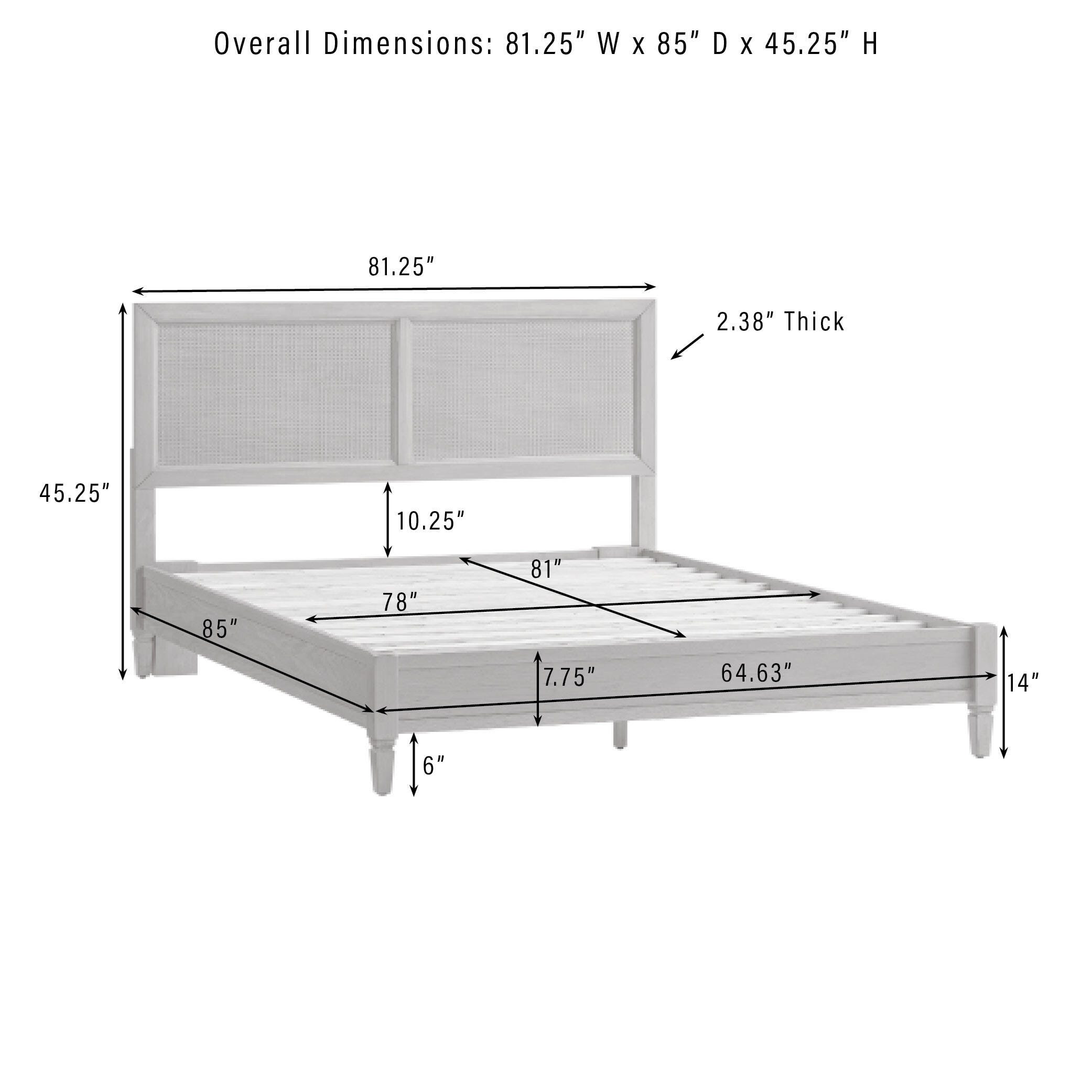 Crosley Furniture Katia King Bed, Driftwood, large