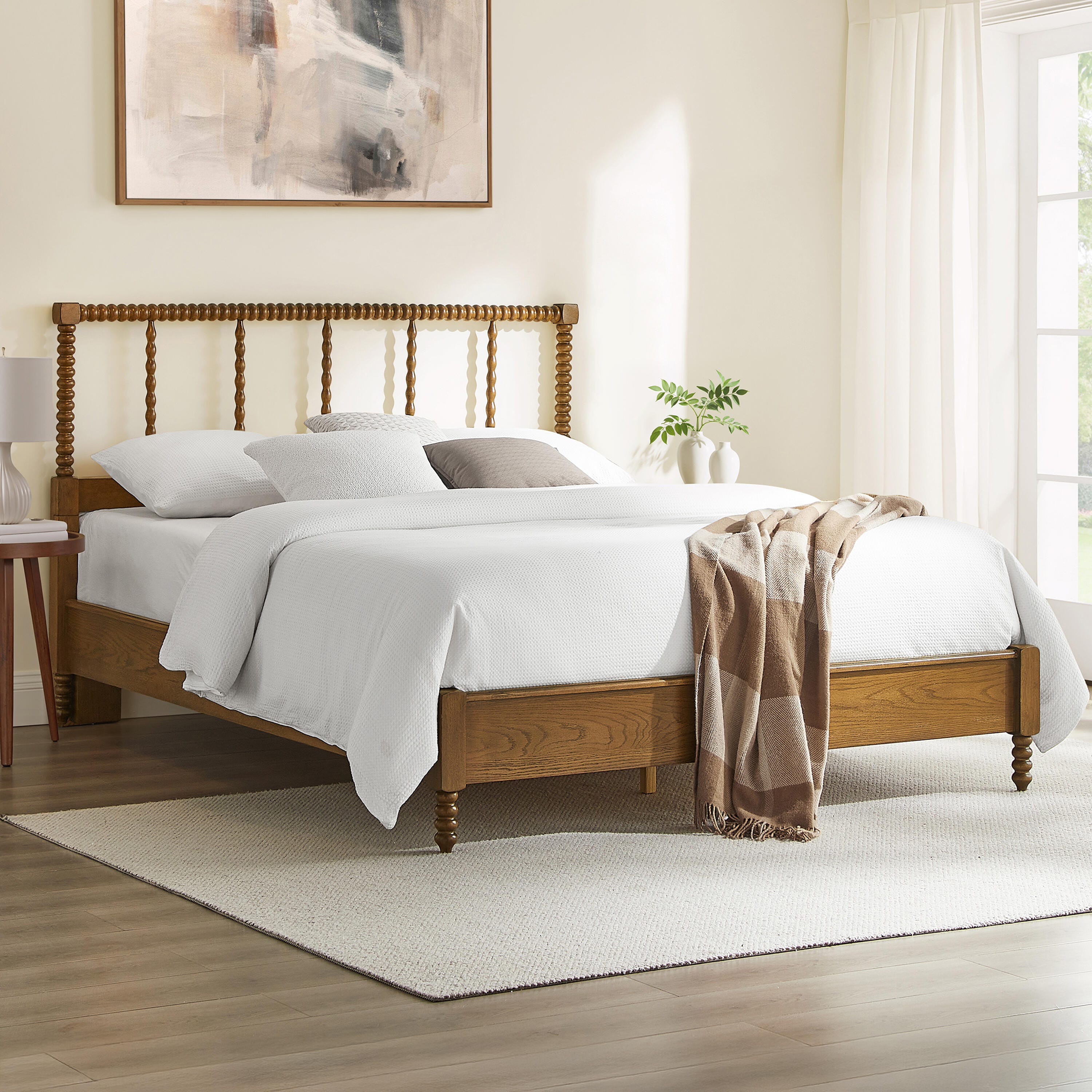 Crosley Furniture Lucille King Bed, Brown, rollover