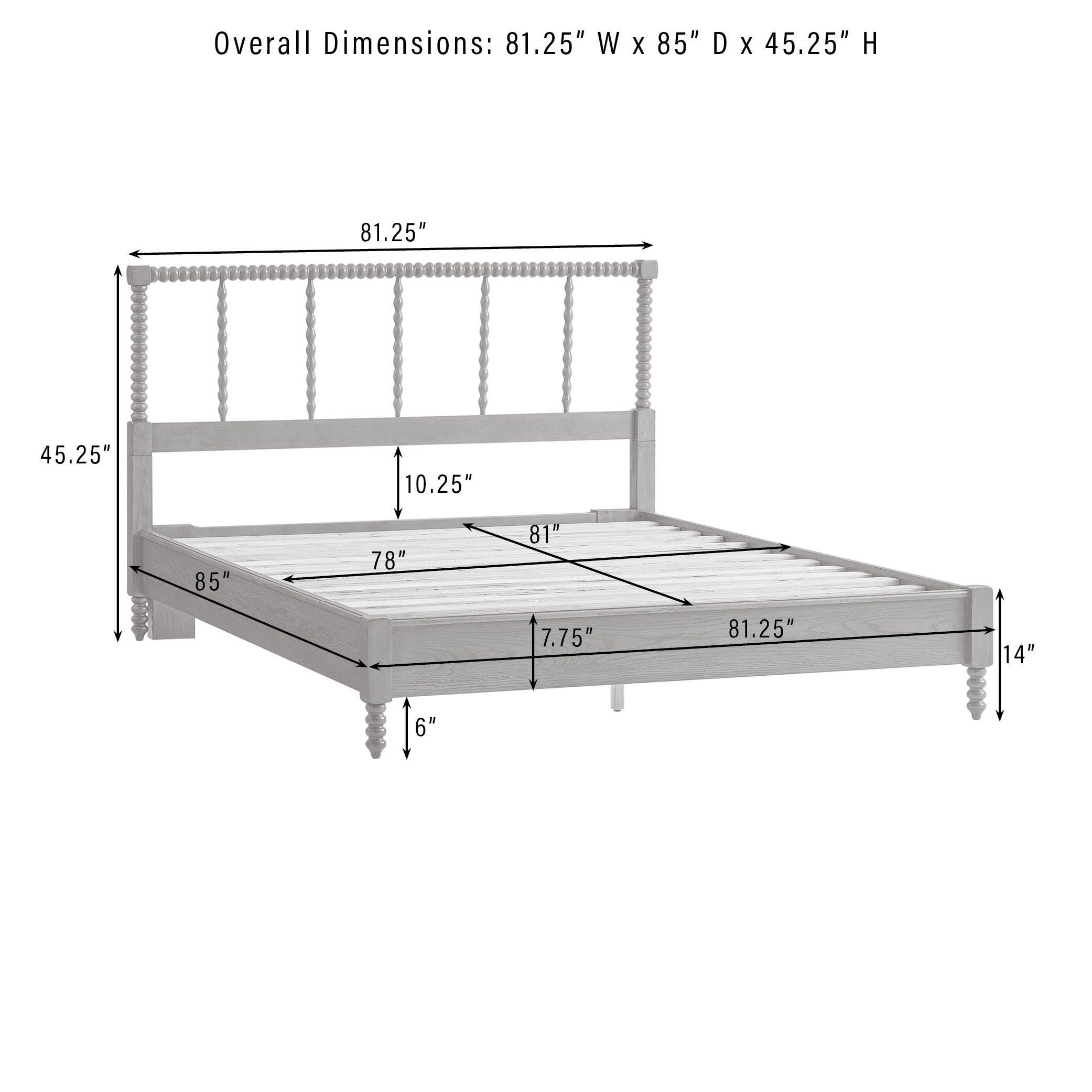 Crosley Furniture Lucille King Bed, Brown, large