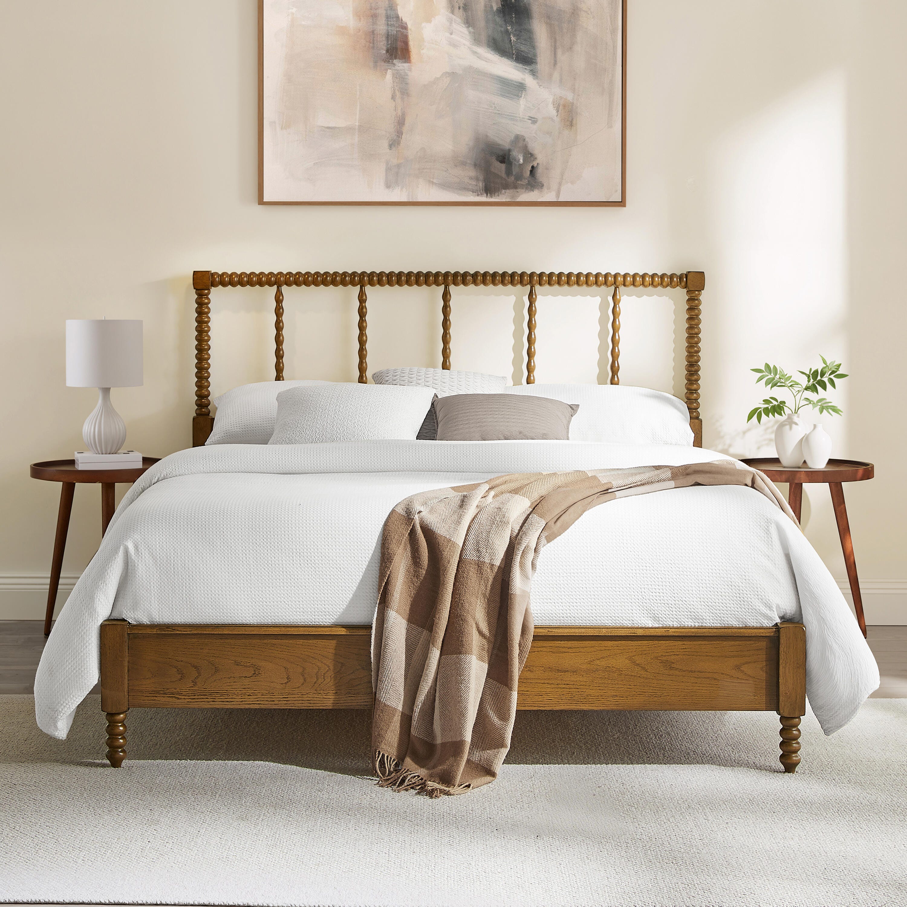 Crosley Furniture Lucille Queen Bed, Brown, large