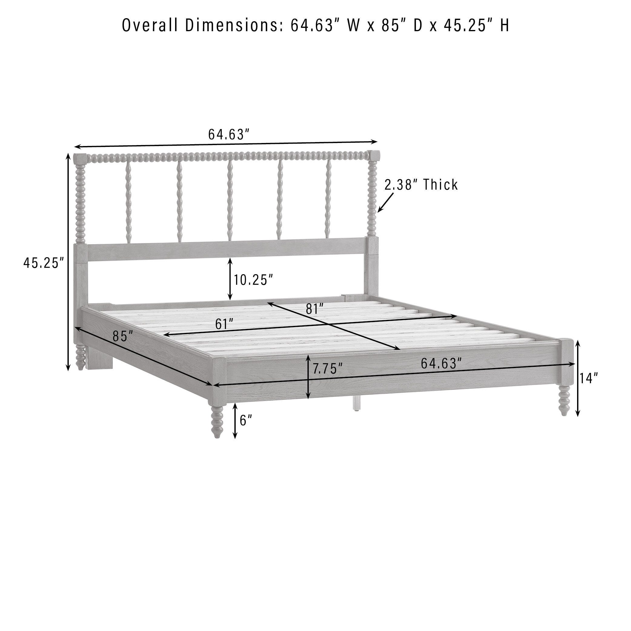 Crosley Furniture Lucille Queen Bed, Brown, large