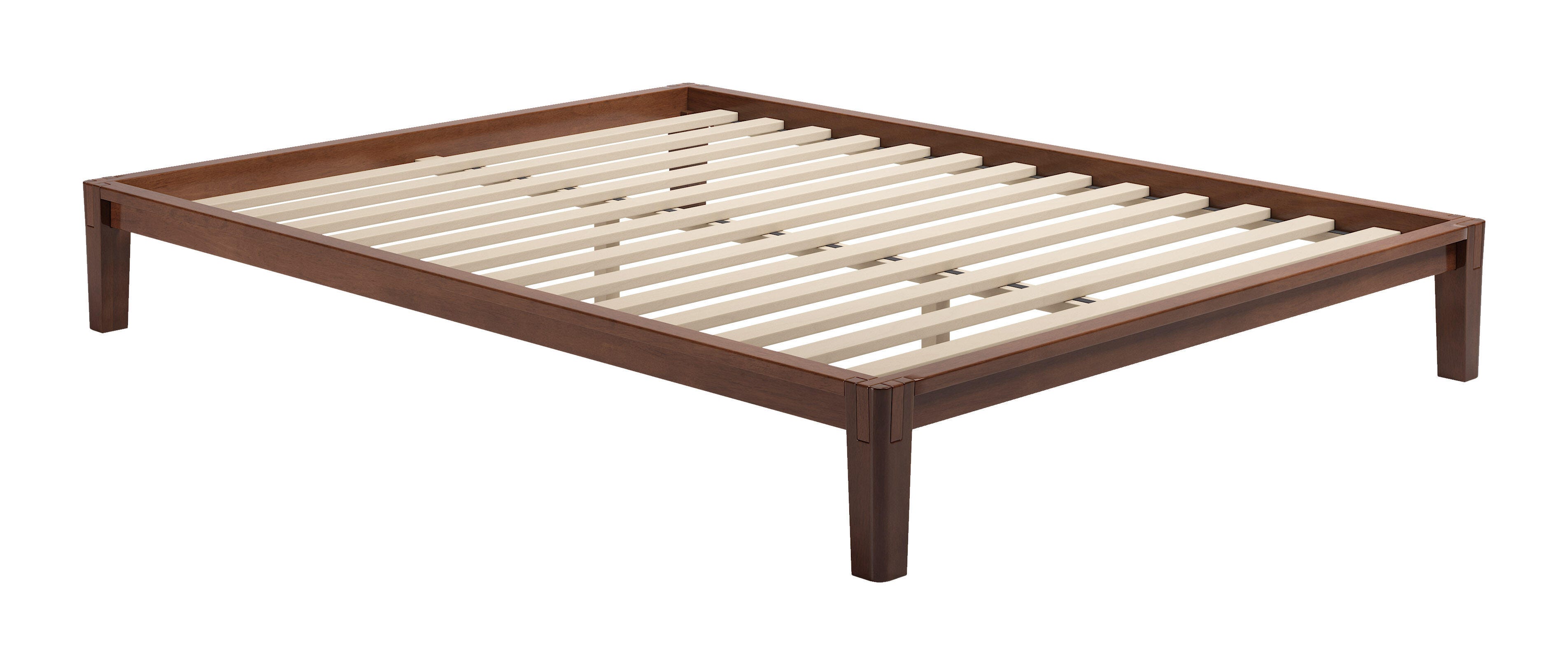 Erika Home ZUO Lumm Solid Queen Platform Bed, Walnut, large