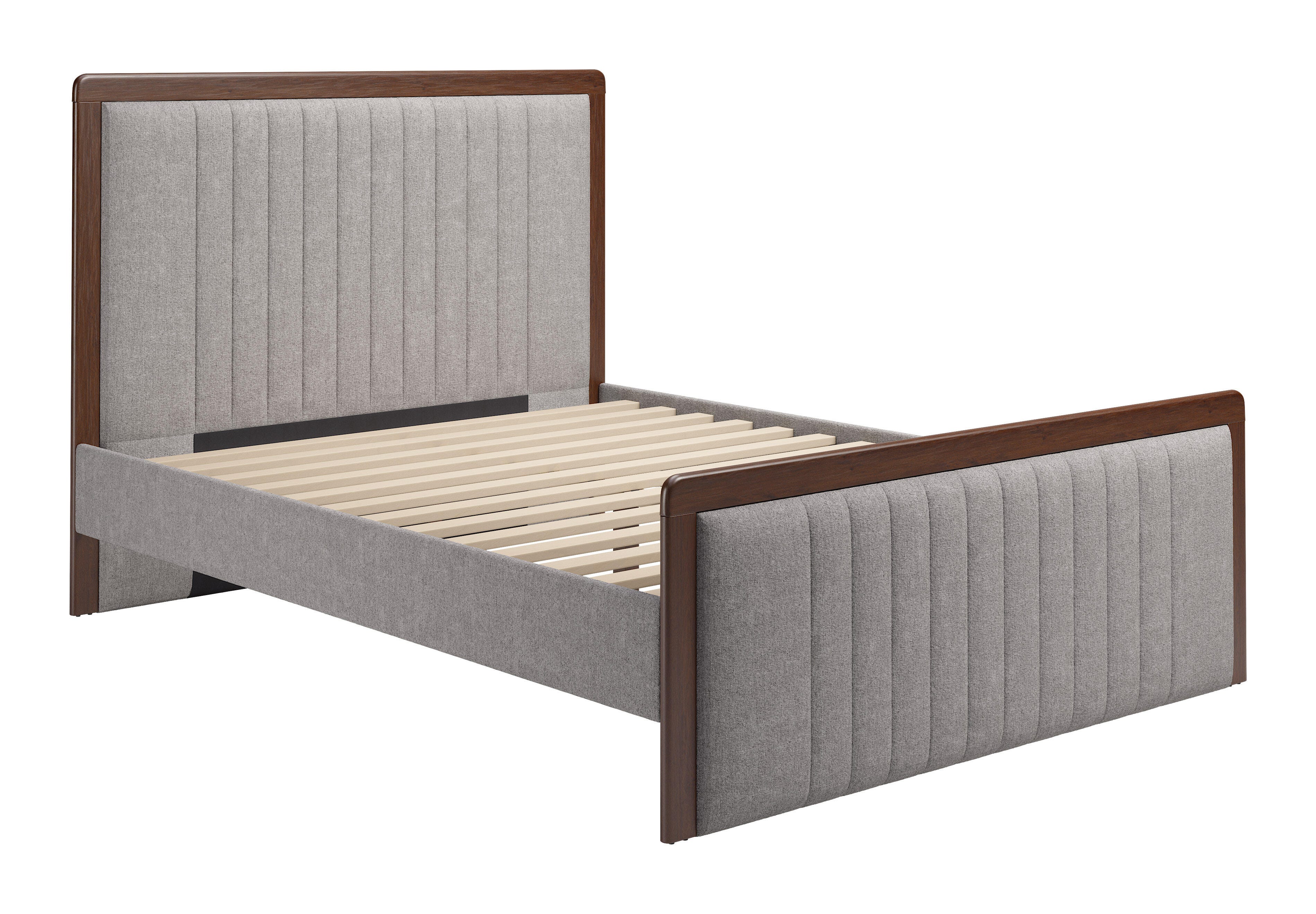Erika Home ZUO Somune Queen Panel Platform Bed, Gray/Walnut, large