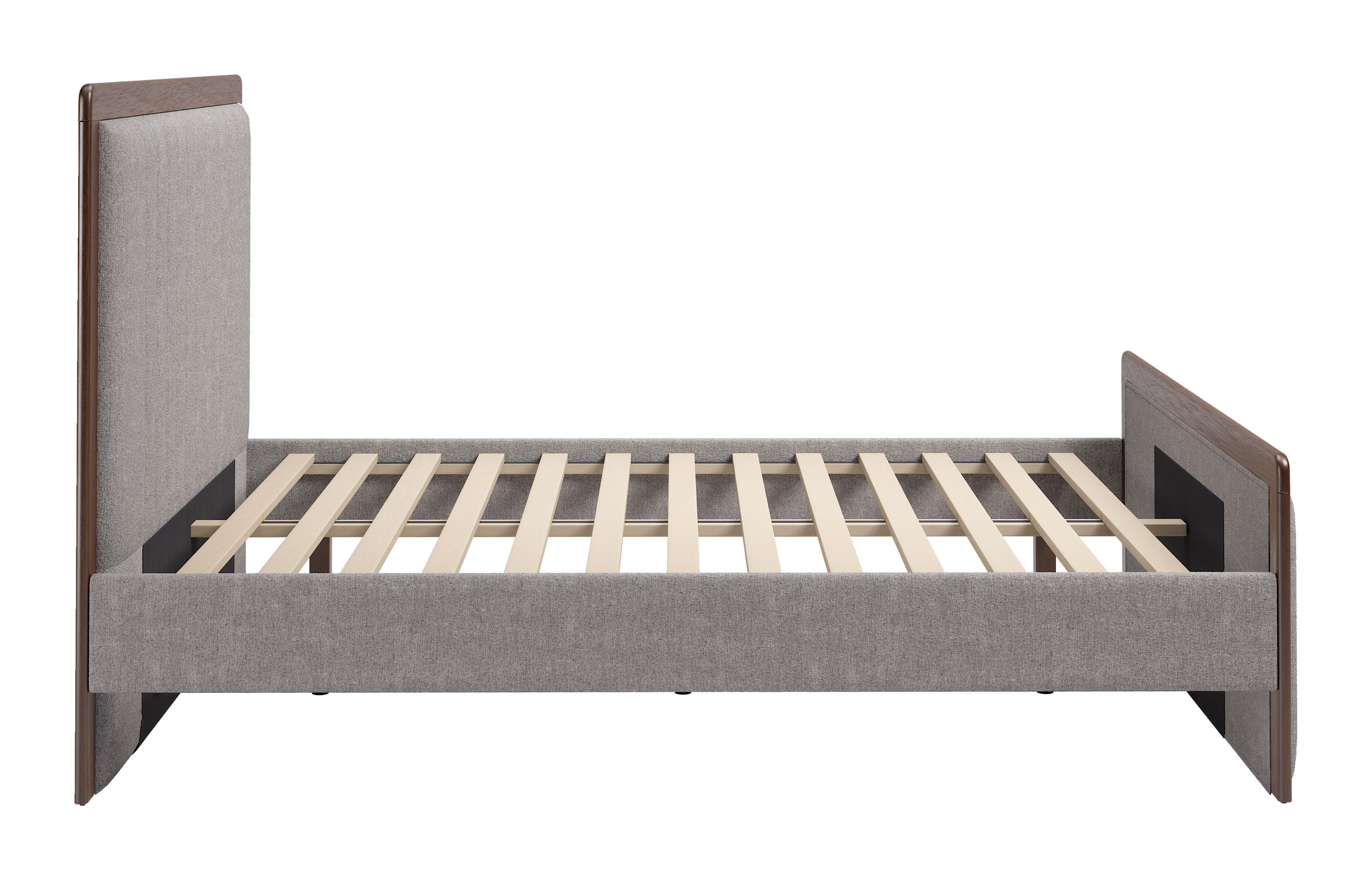 Erika Home ZUO Somune Queen Panel Platform Bed, Gray/Walnut, large