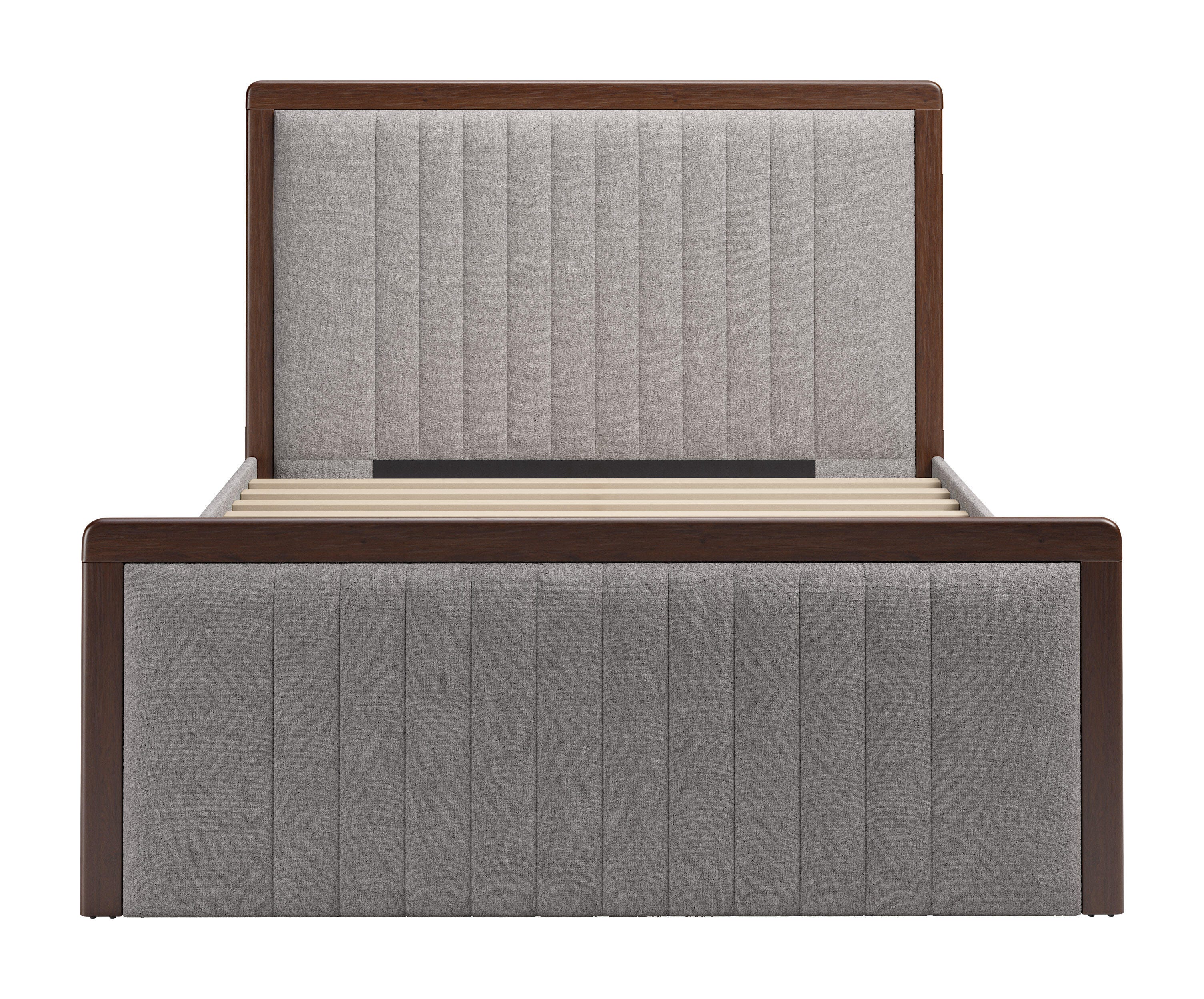 Erika Home ZUO Somune Queen Panel Platform Bed, Gray/Walnut, large