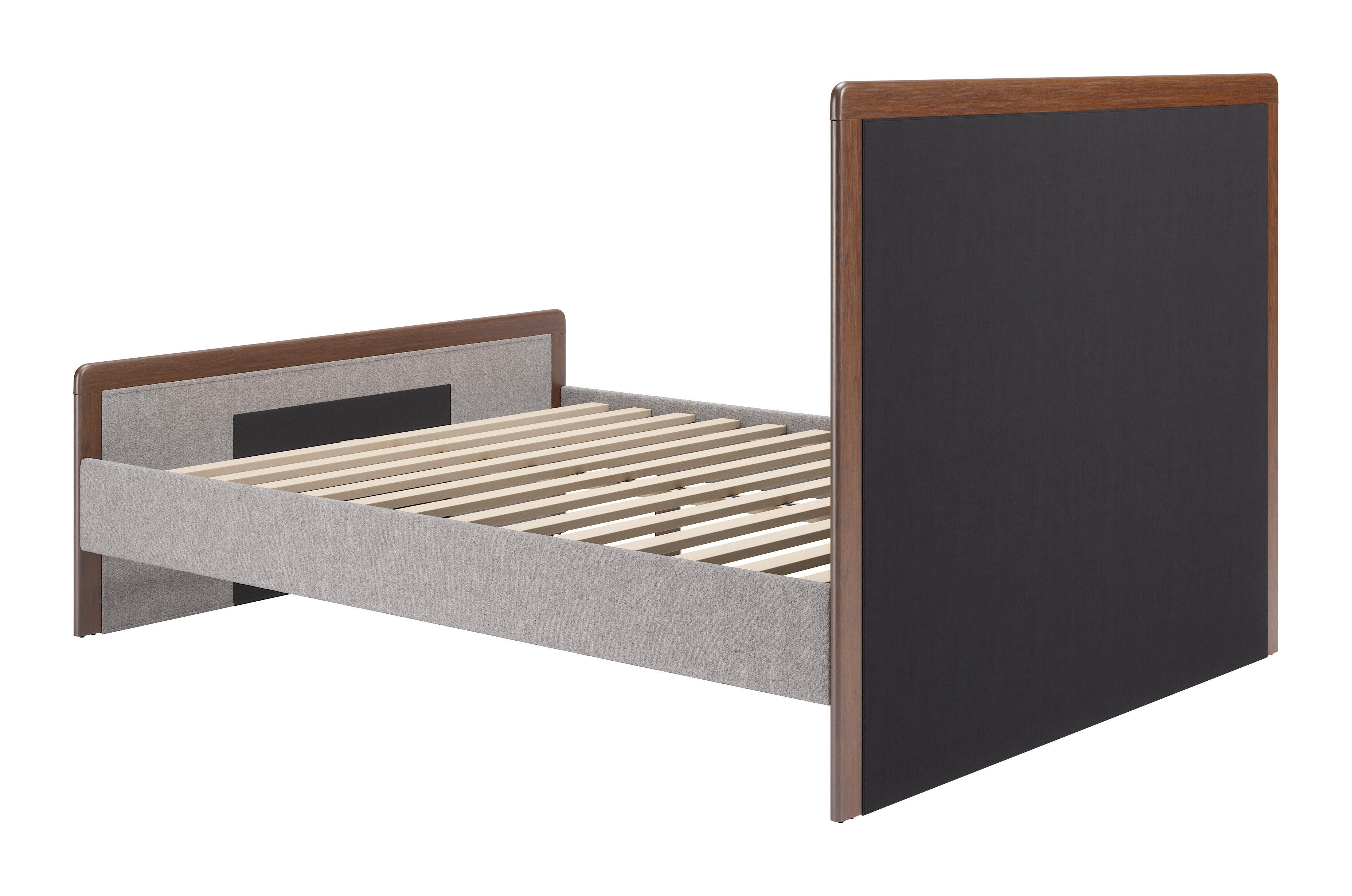Erika Home ZUO Somune Queen Panel Platform Bed, Gray/Walnut, large
