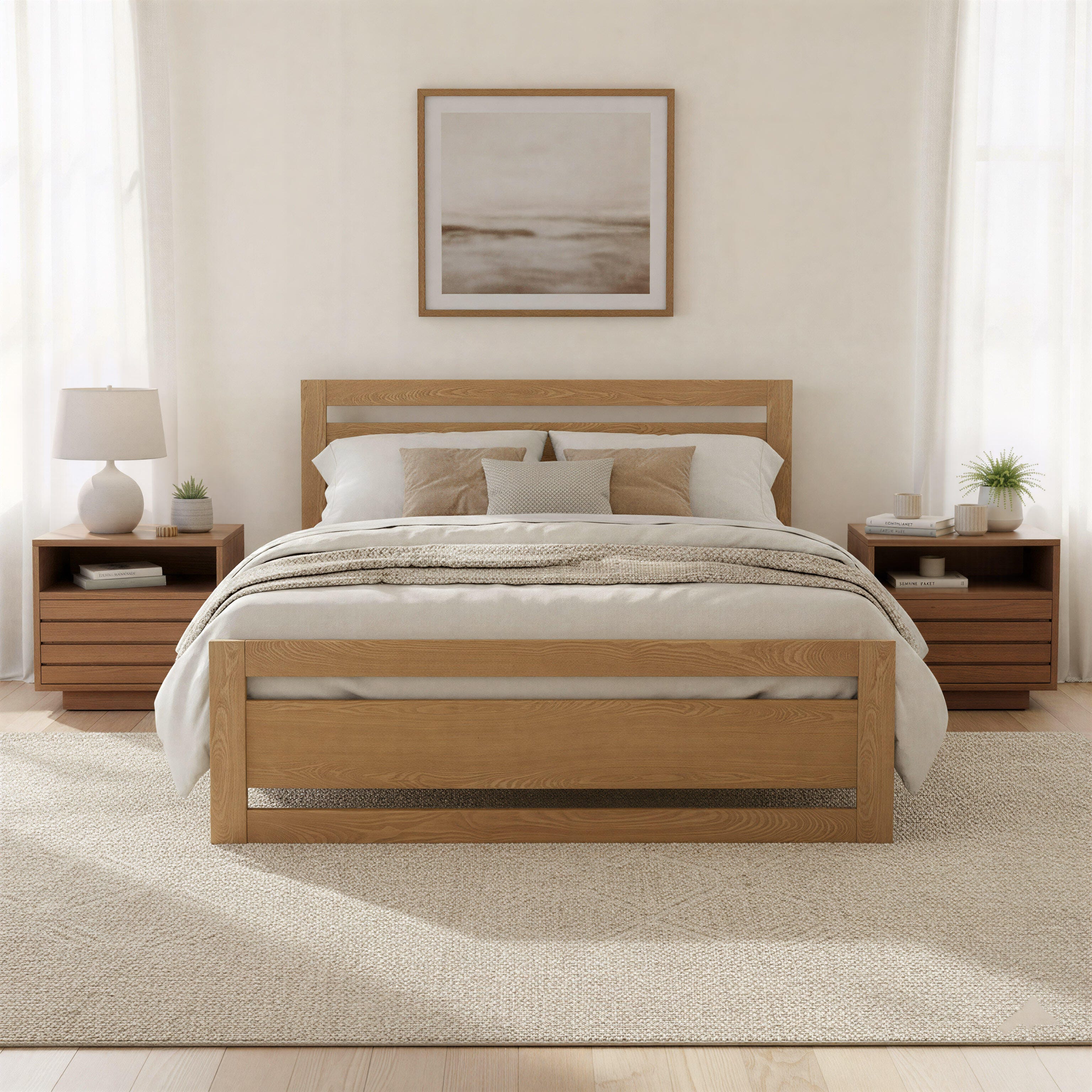Erika Home ZUO Repos Queen Panel Platform Bed, Brown, large