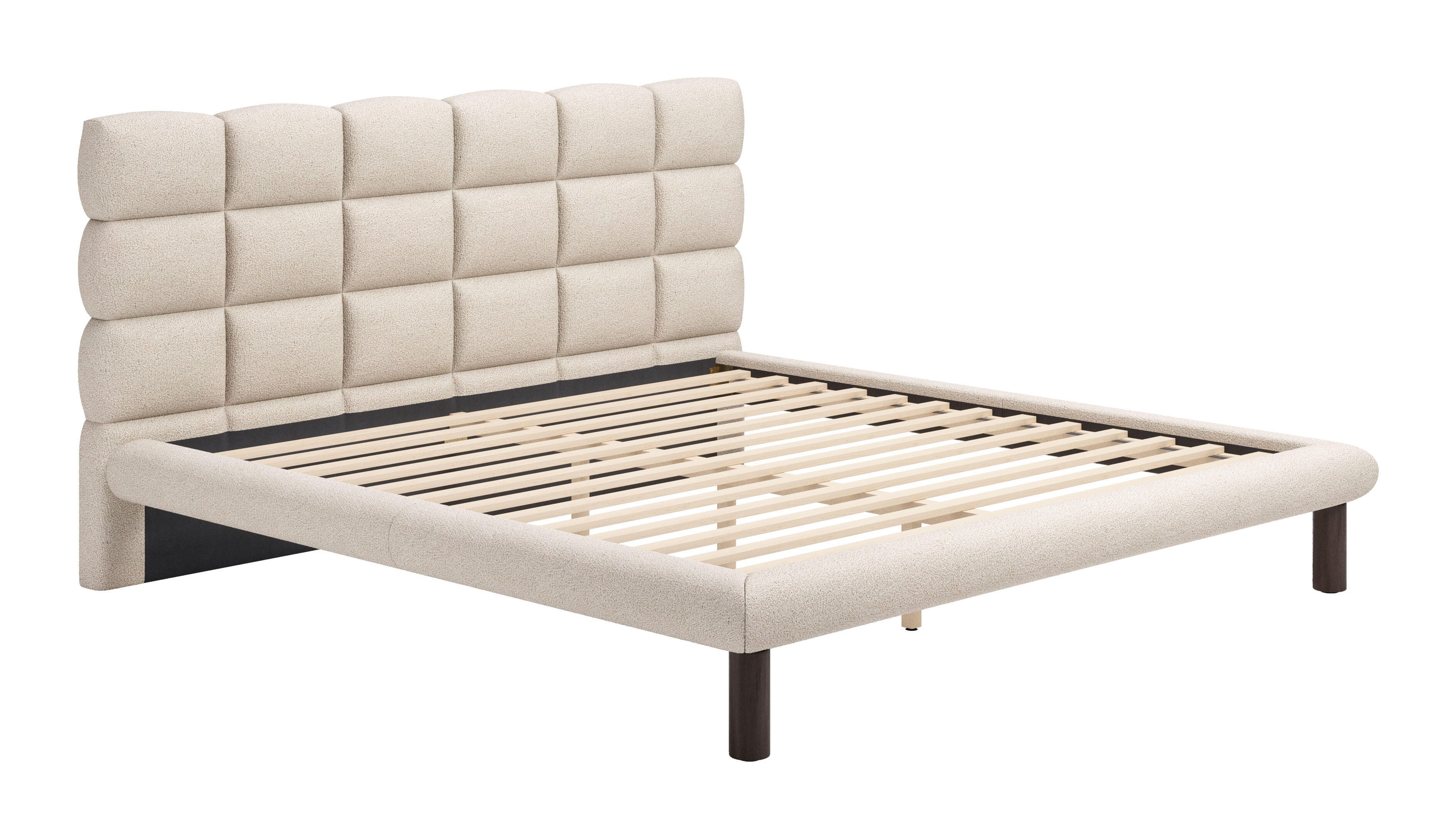 Erika Home ZUO Placid King Panel Platform Bed, Beige, large