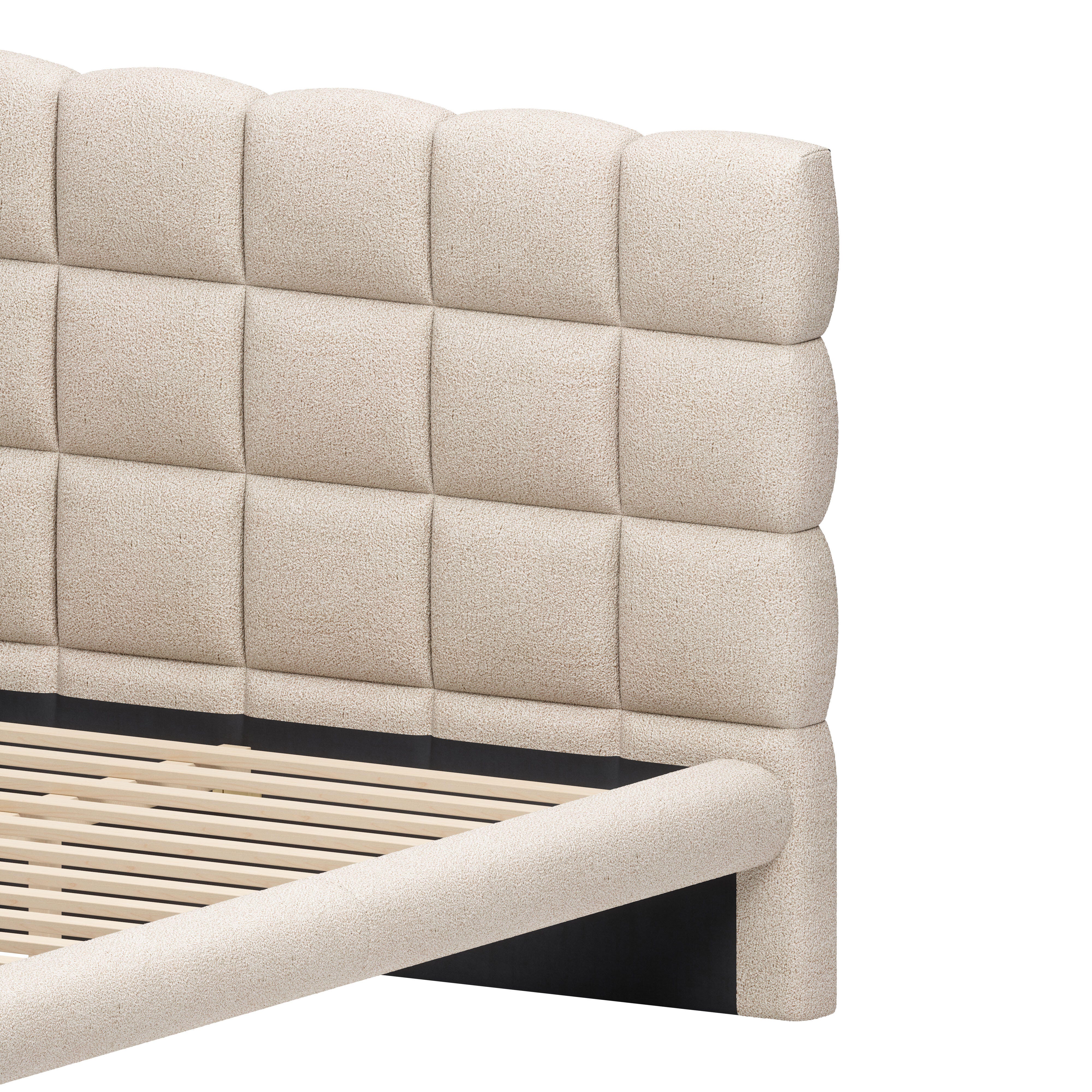 Erika Home ZUO Placid King Panel Platform Bed, Beige, large