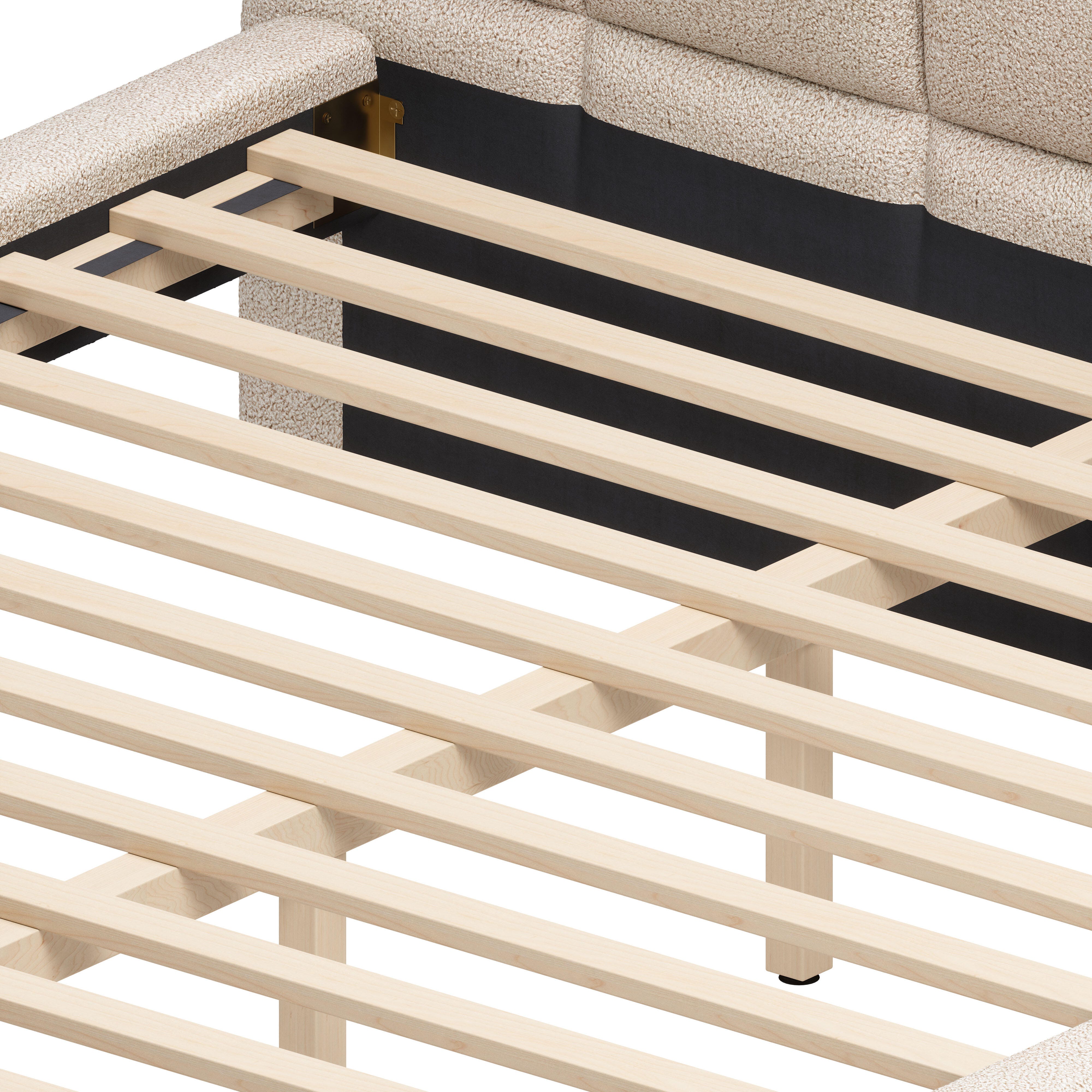 Erika Home ZUO Placid King Panel Platform Bed, Beige, large