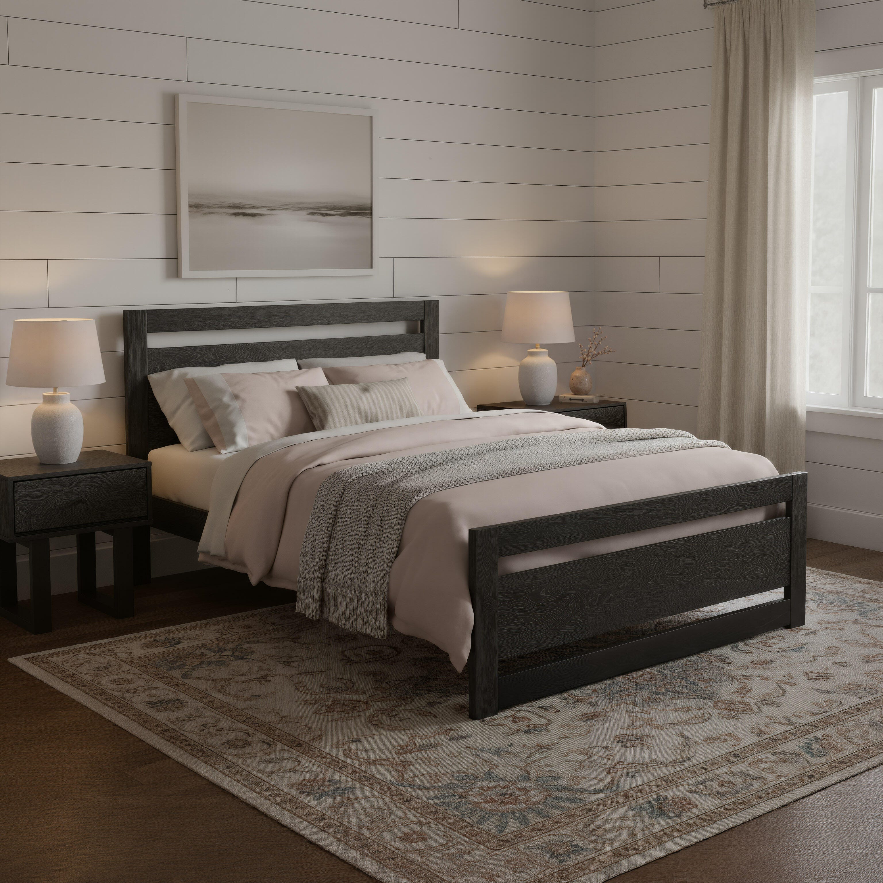 Erika Home ZUO Repos Queen Panel Platform Bed, Black, large