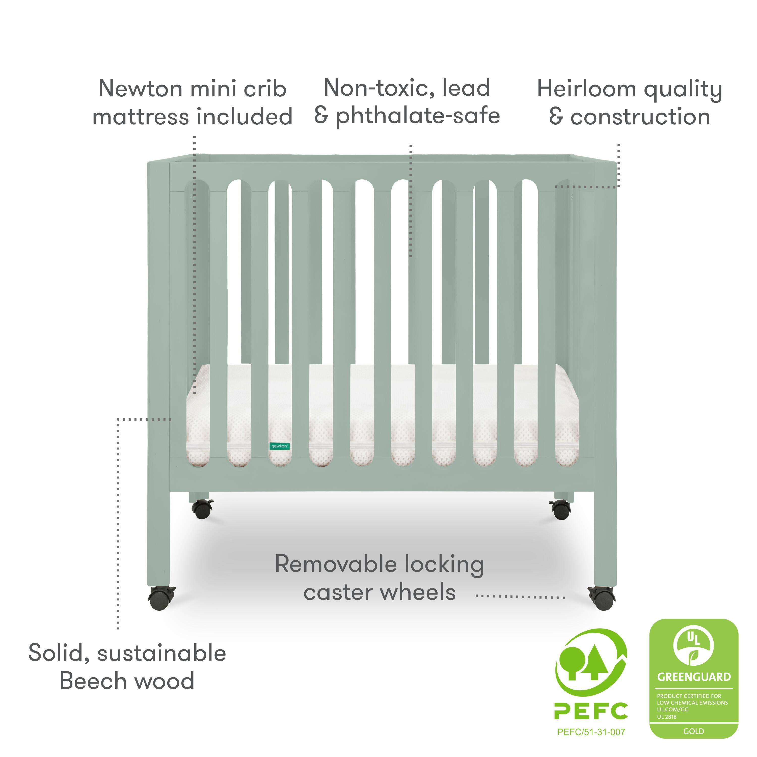 Newton Baby Galileo Mini Crib, Sage, large