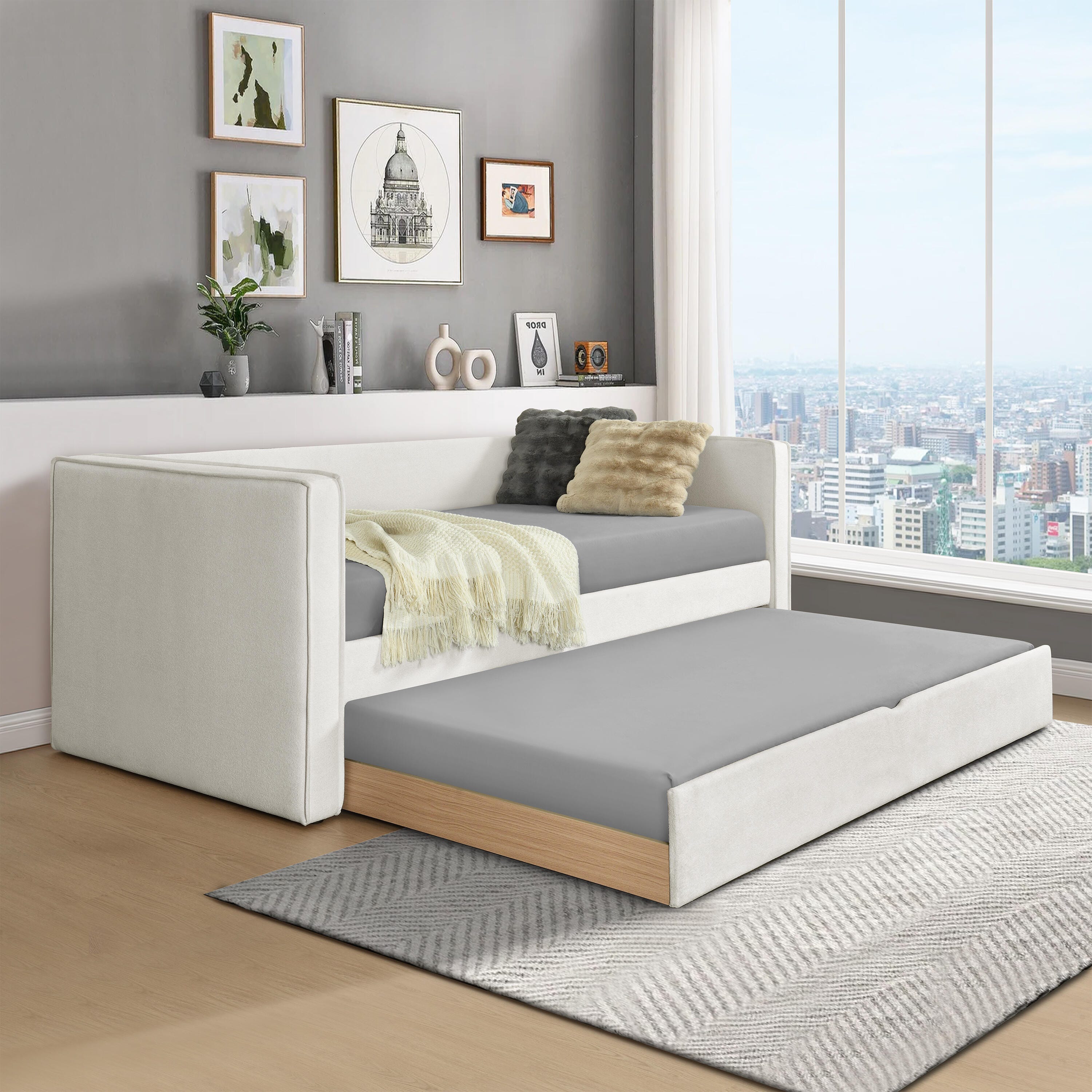 Linon Lukins Twin Daybed with Trundle, , large