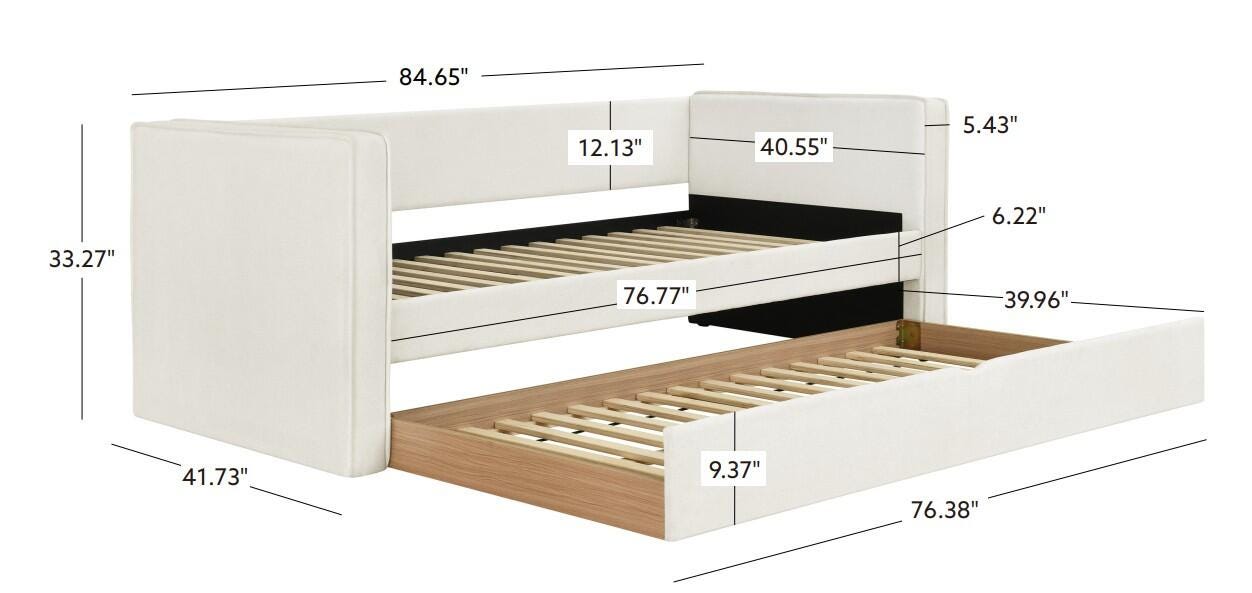 Linon Lukins Twin Daybed with Trundle, , large
