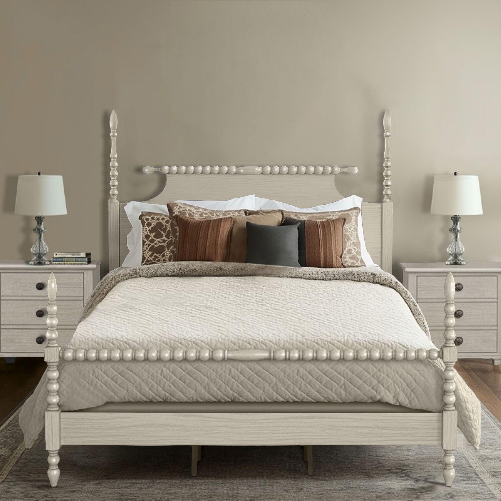 Madison Park Signature Beckett Rolling Pin King Bed, Antique Cream, large