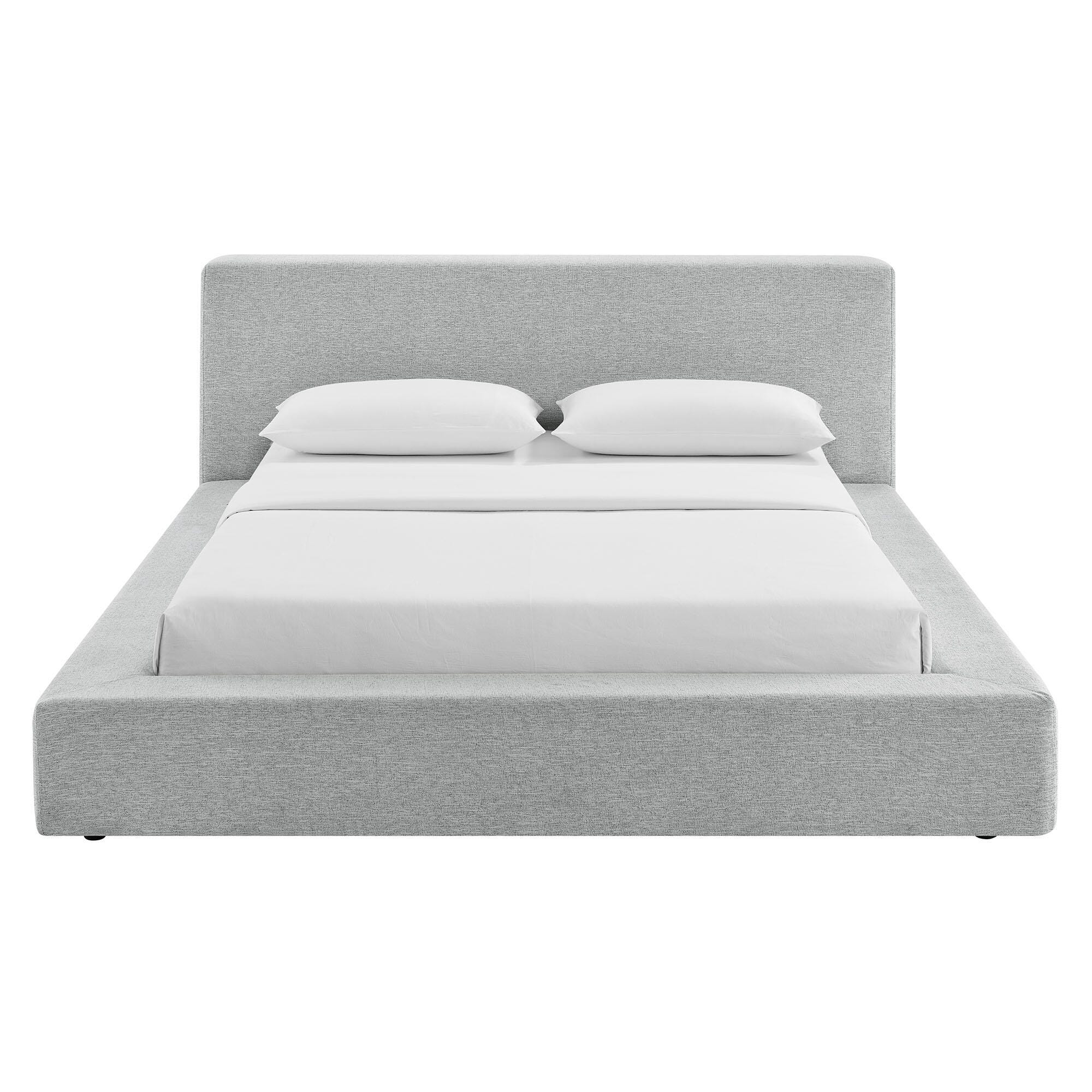 Modway Luma Queen Panel Platform Bed, Light Gray, large