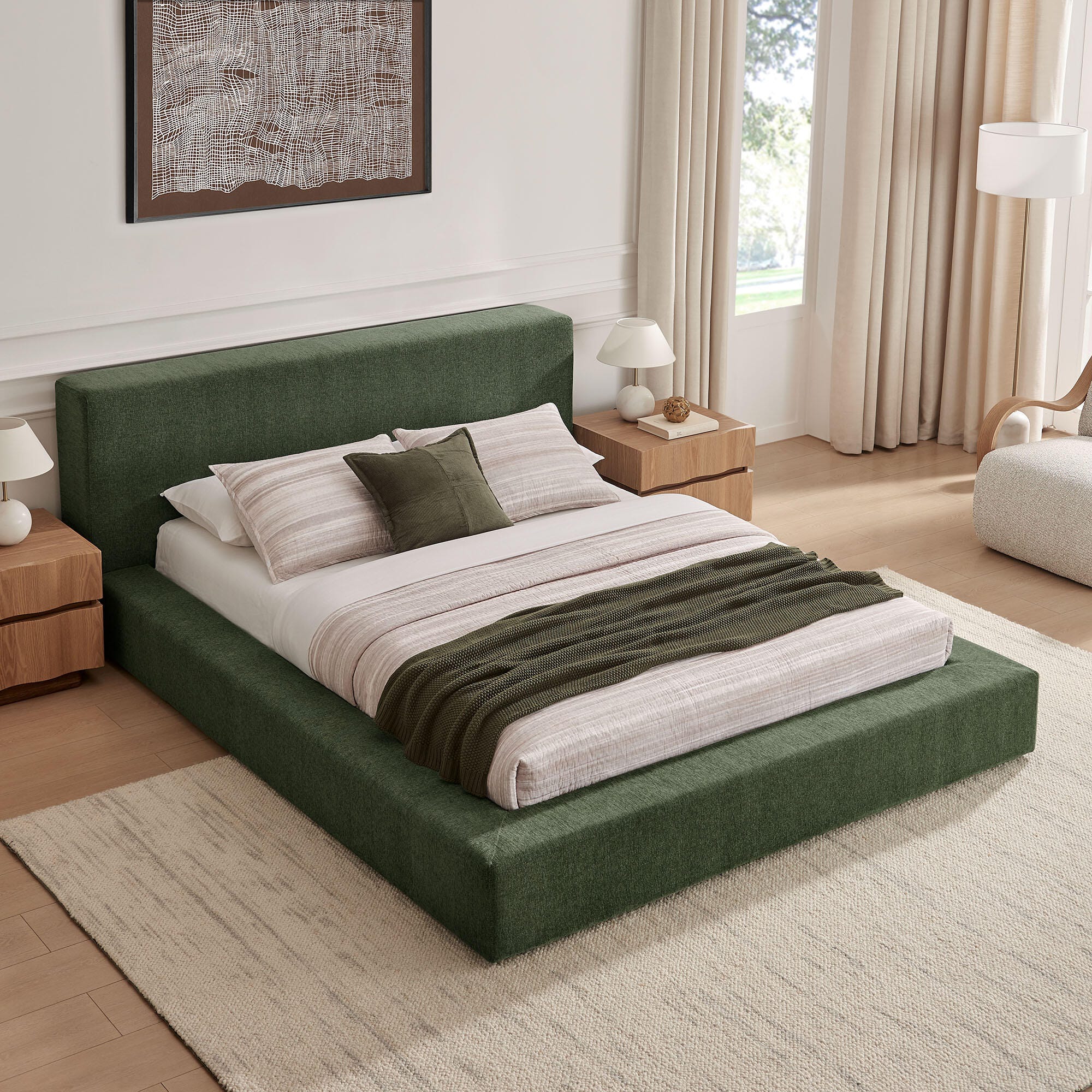 Modway Luma King Panel Platform Bed, Eucalyptus, large