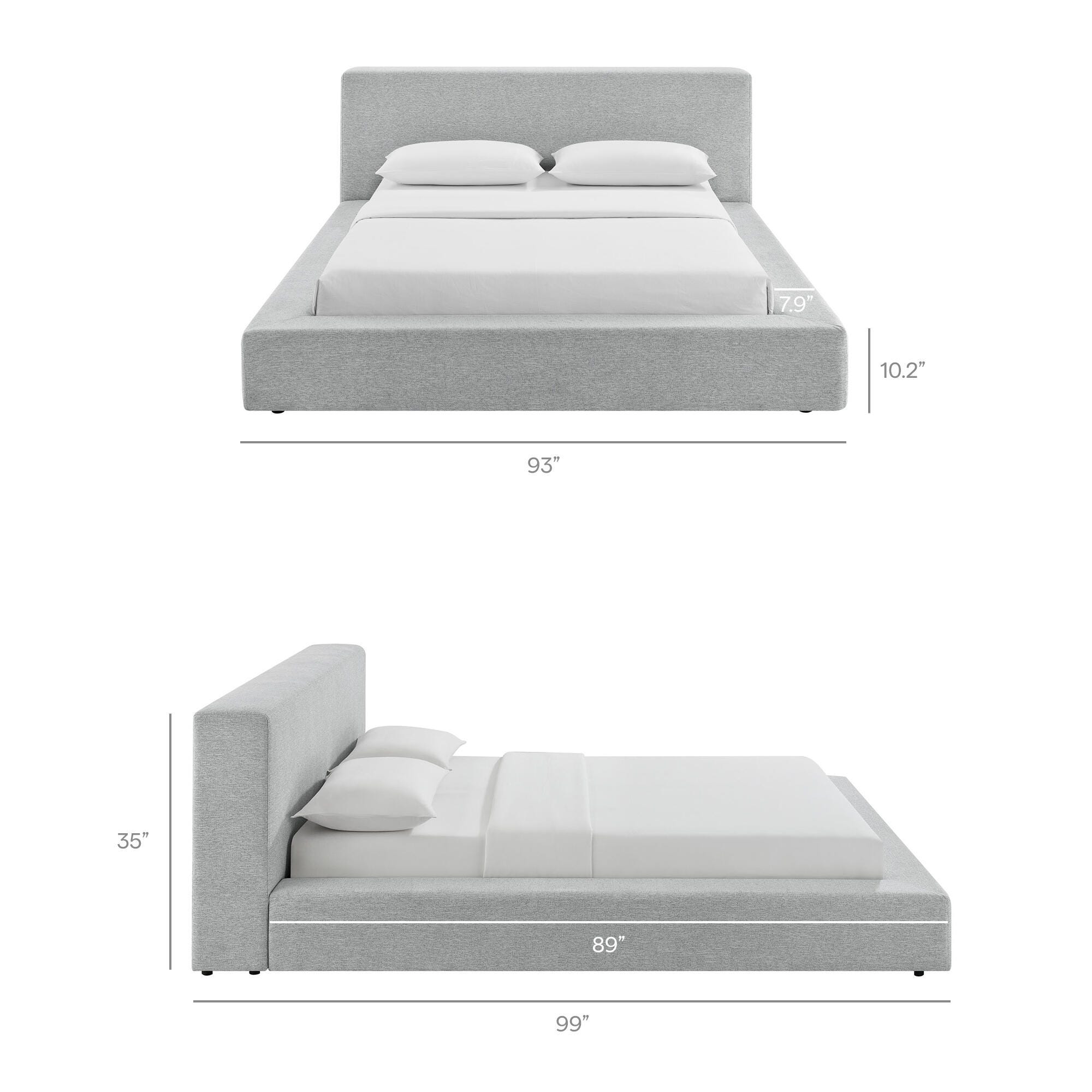 Modway Luma King Panel Platform Bed, Light Gray, large