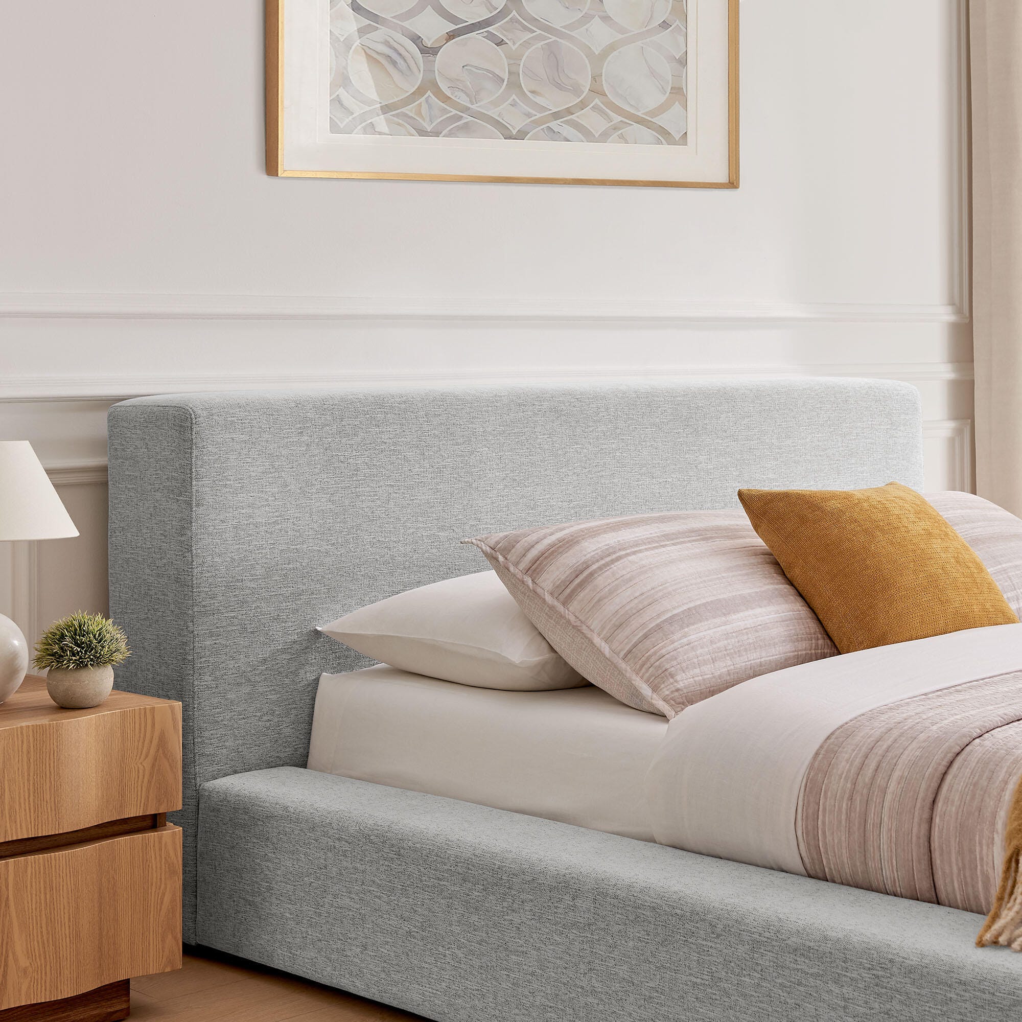 Modway Luma King Panel Platform Bed, Light Gray, large