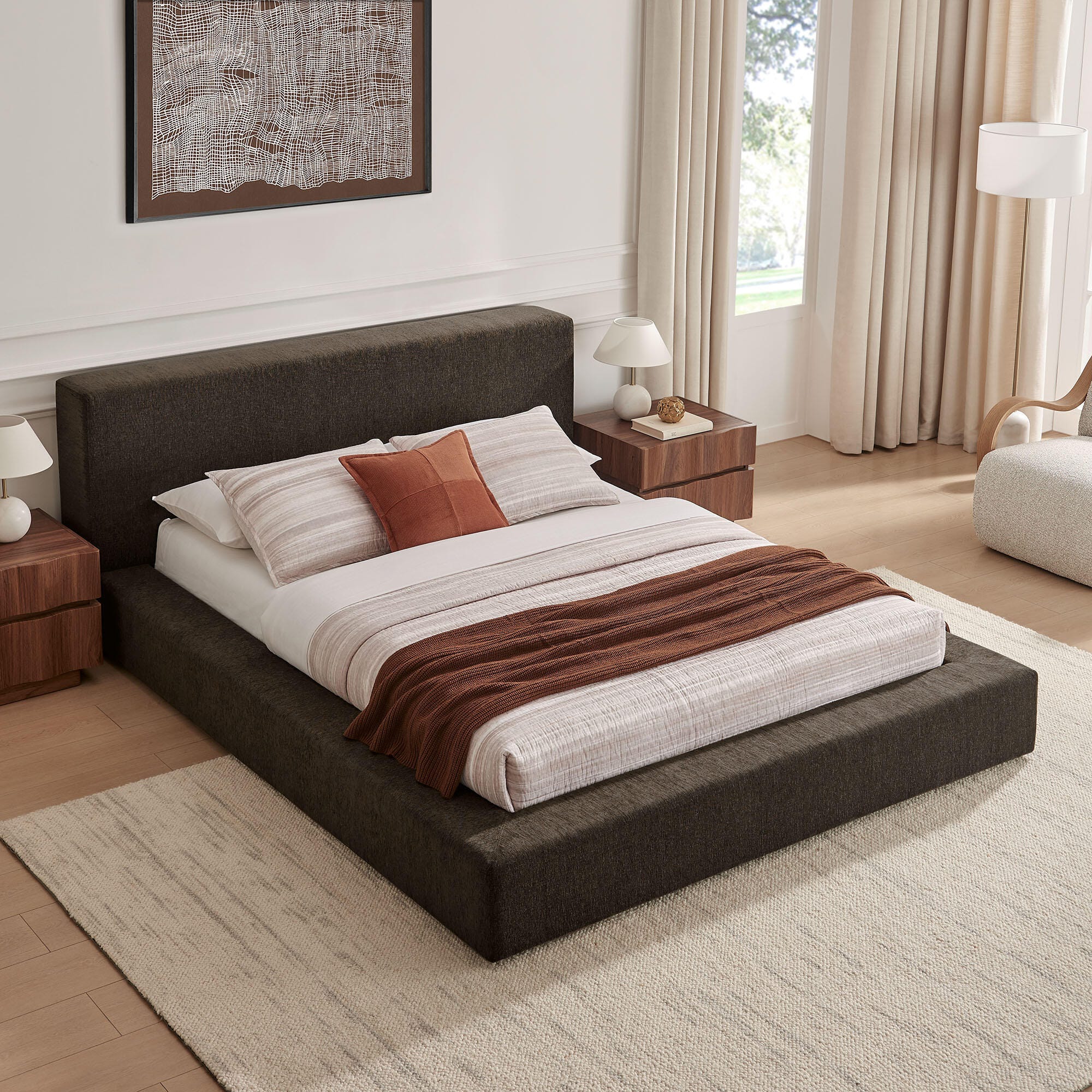 Modway Luma King Panel Platform Bed, Java, large