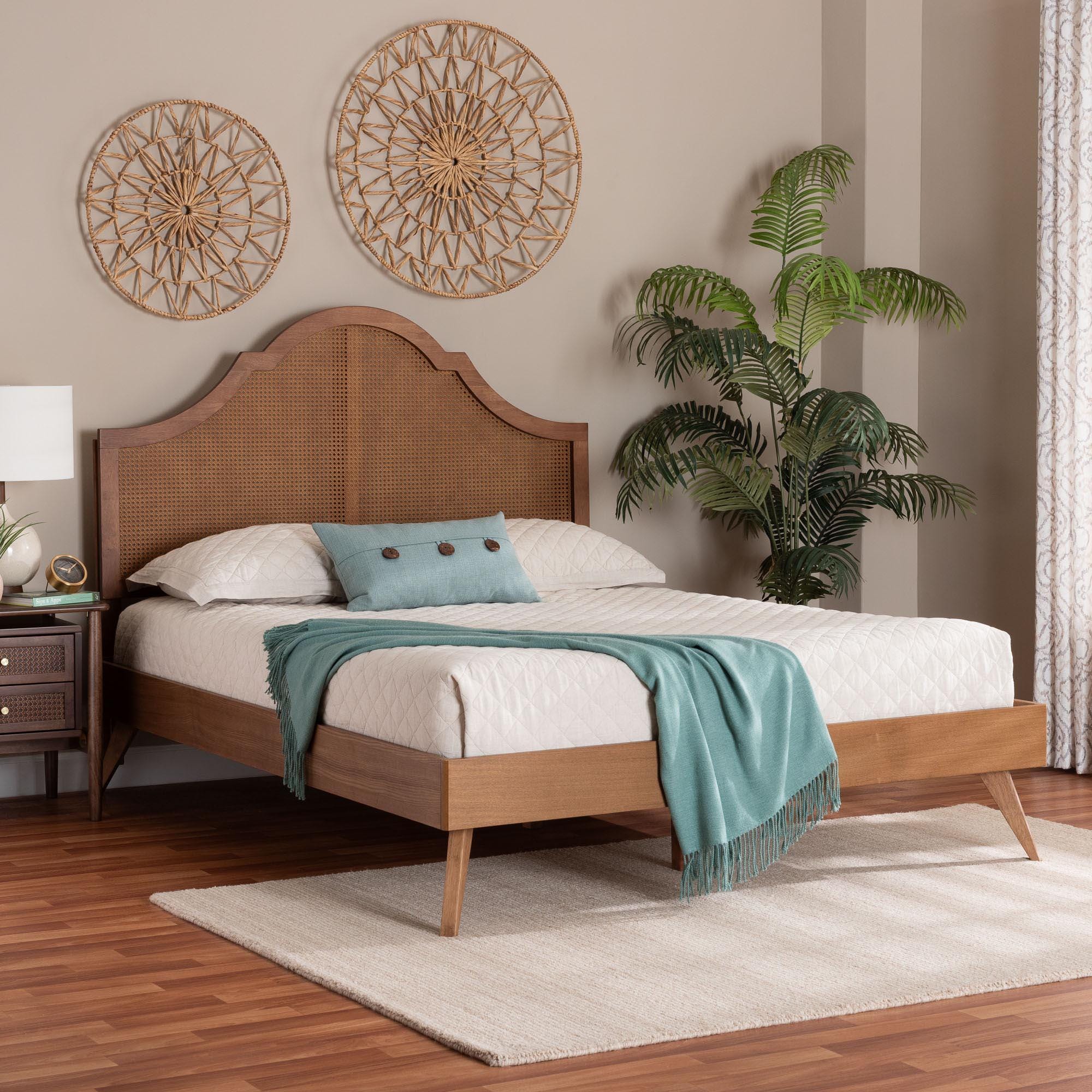 Baxton Studio Alecia Queen Panel Platform Bed, , rollover