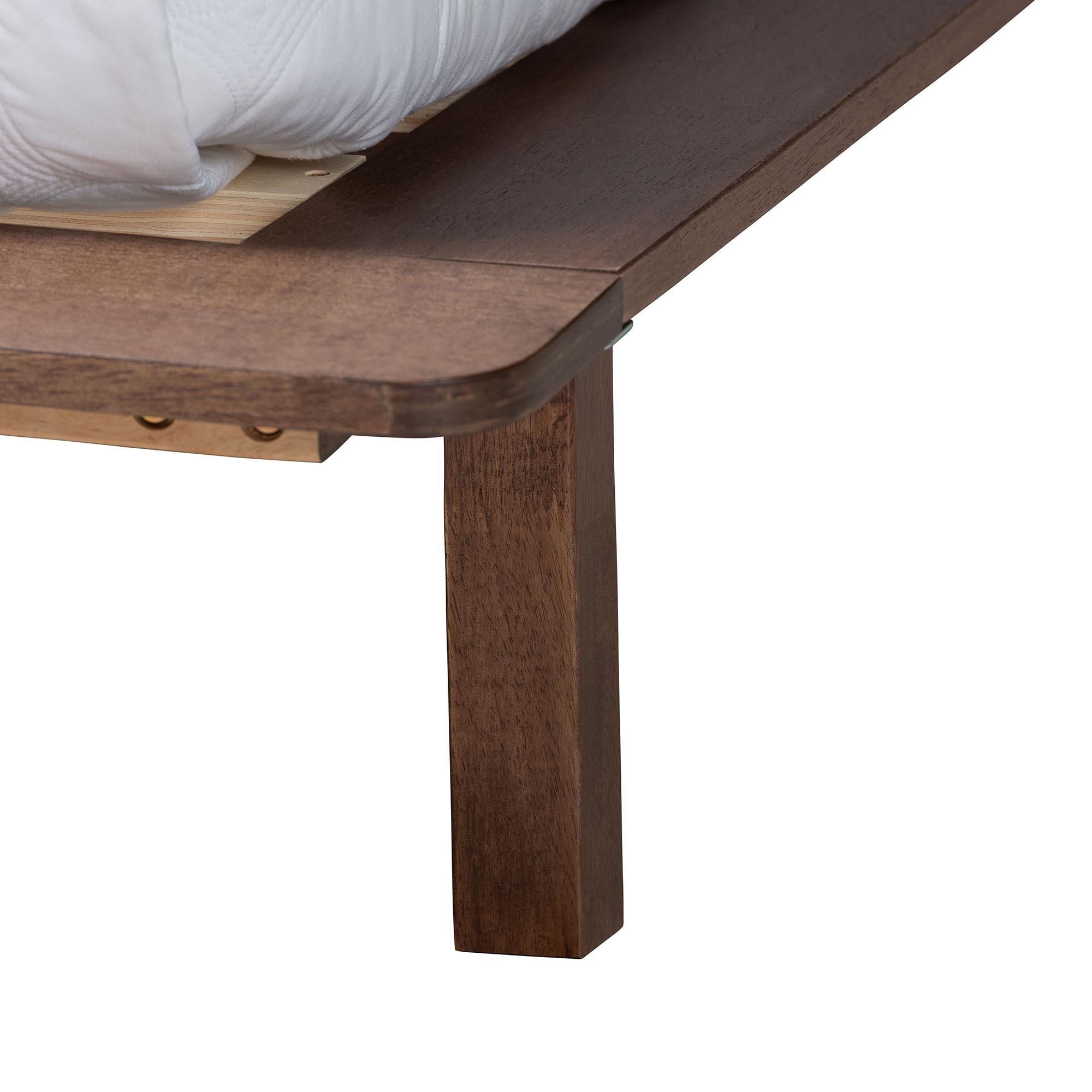 Baxton Studio Alyssa Queen Panel Platform Bed, Walnut Brown, large