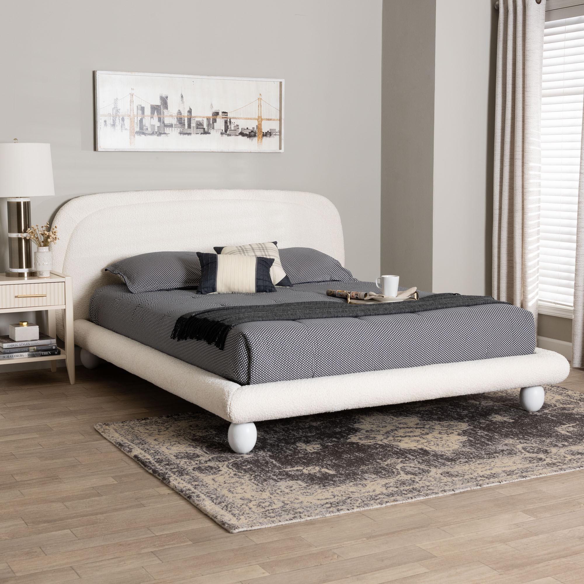 Baxton Studio Eladio Queen Panel Platform Bed, , rollover