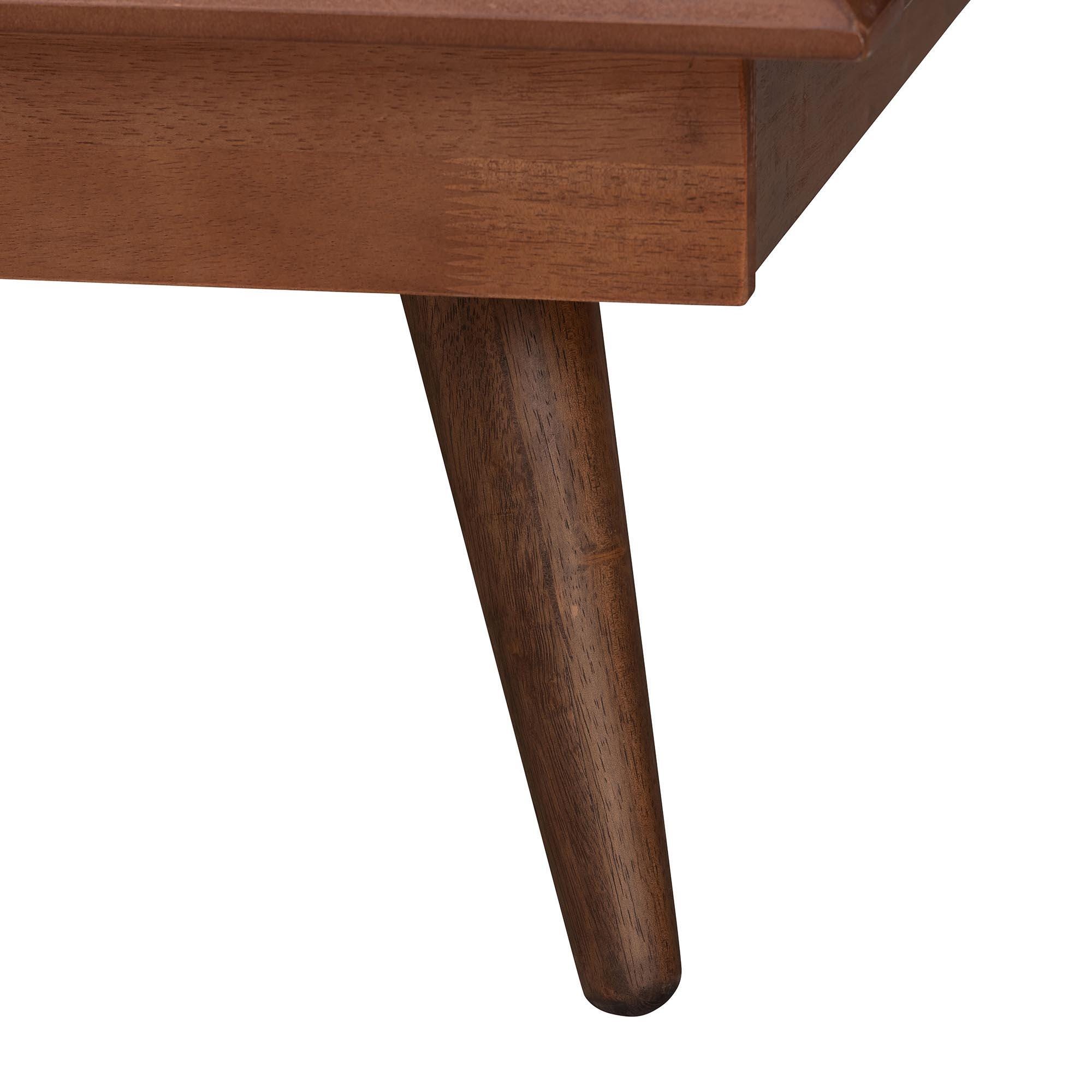 Baxton Studio Elvina Queen Panel Platform Bed, Ash Walnut, large