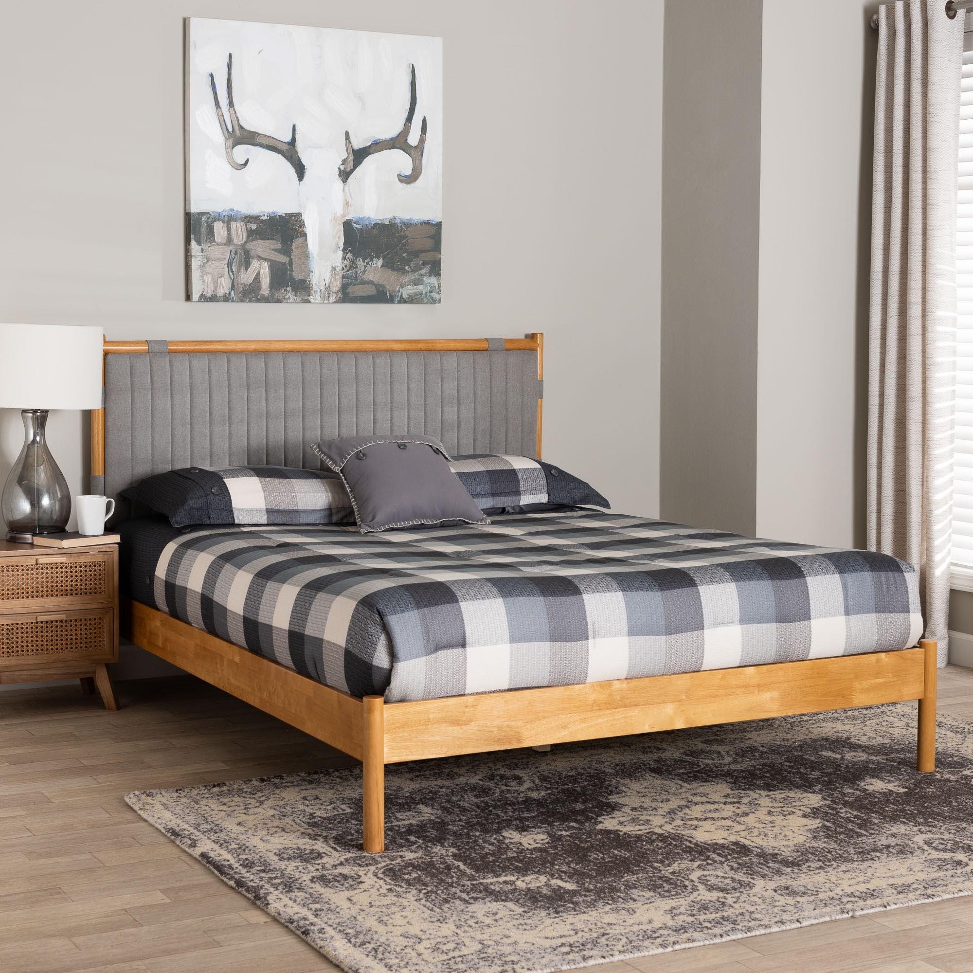 Baxton Studio Jaiana Queen Panel Platform Bed, , rollover