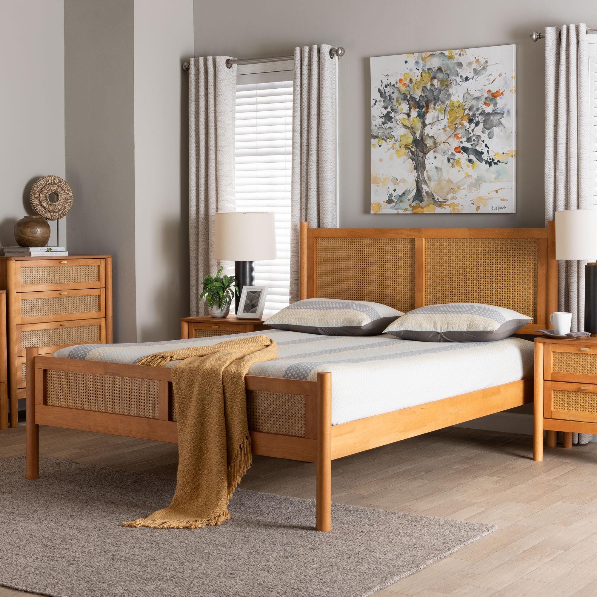 Baxton Studio Jenn Queen Panel Platform Bed, , rollover