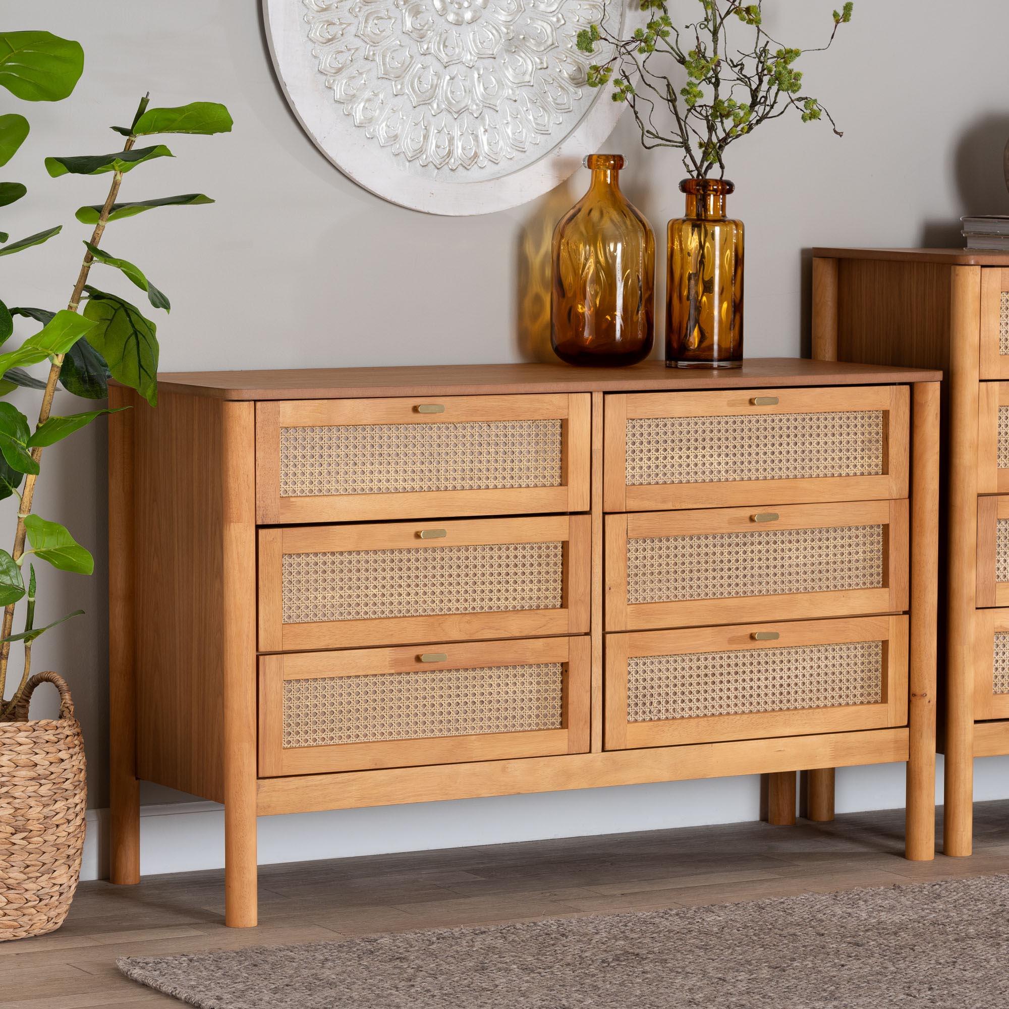 Baxton Studio Jenn 6 Drawer Dresser, , rollover
