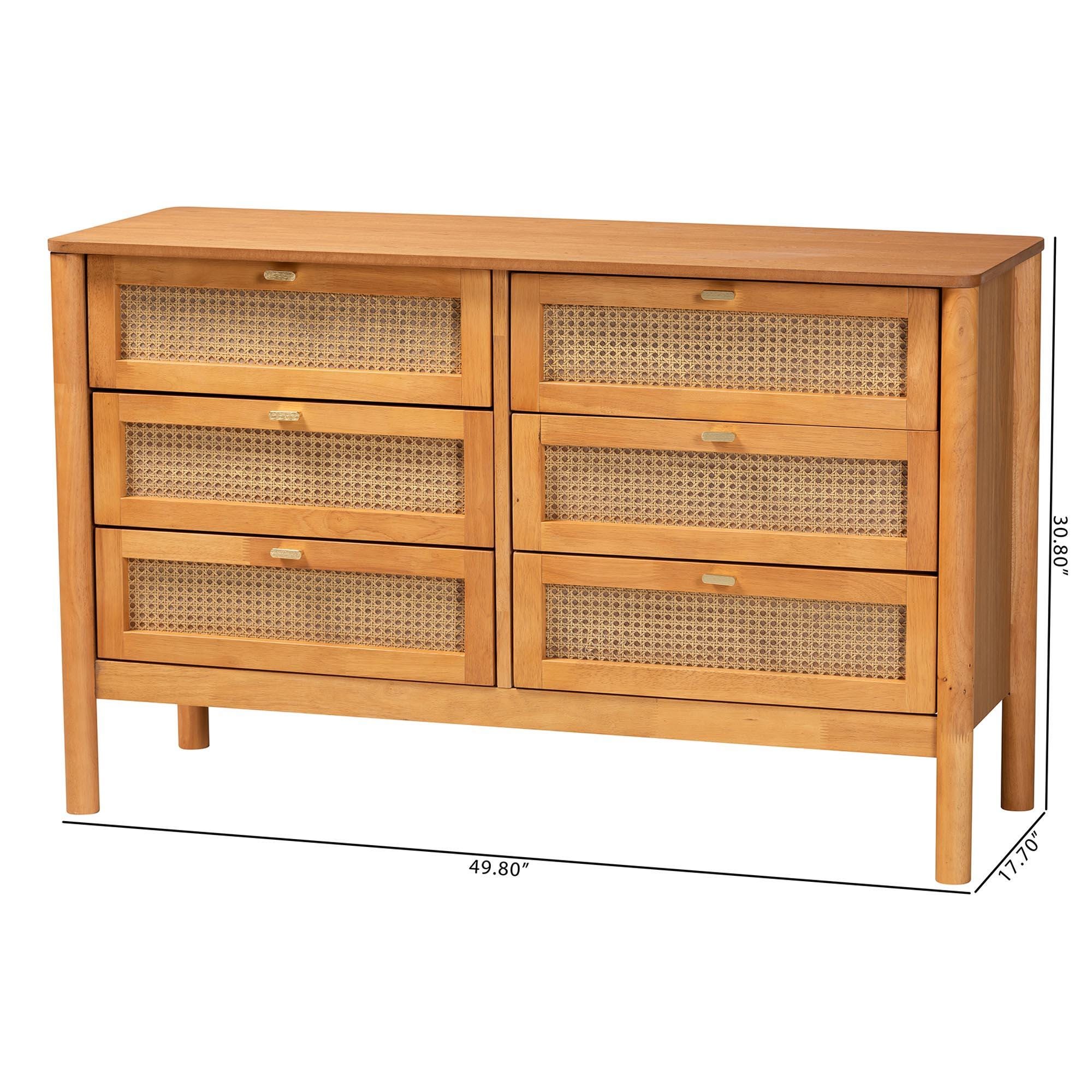 Baxton Studio Jenn 6 Drawer Dresser, , large